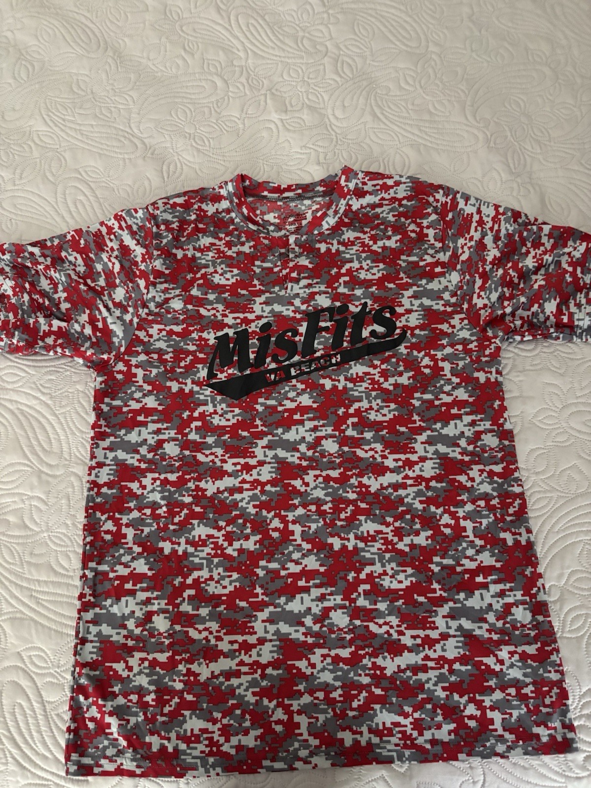 Virginia Beach Misfits Red And Gray Digital Camo Shirt #42