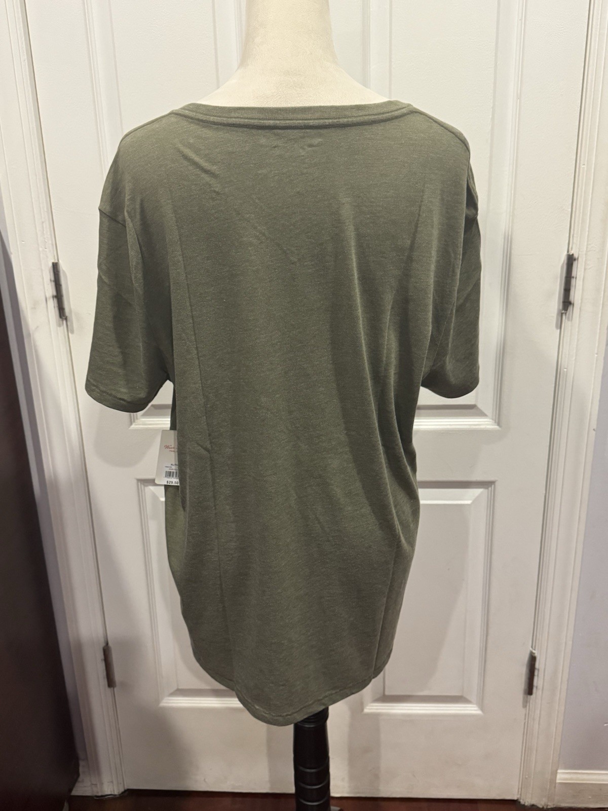 Lucky Brand Venice XL Burnout T Shirt Men V Neck Short Sleeve Olive Green