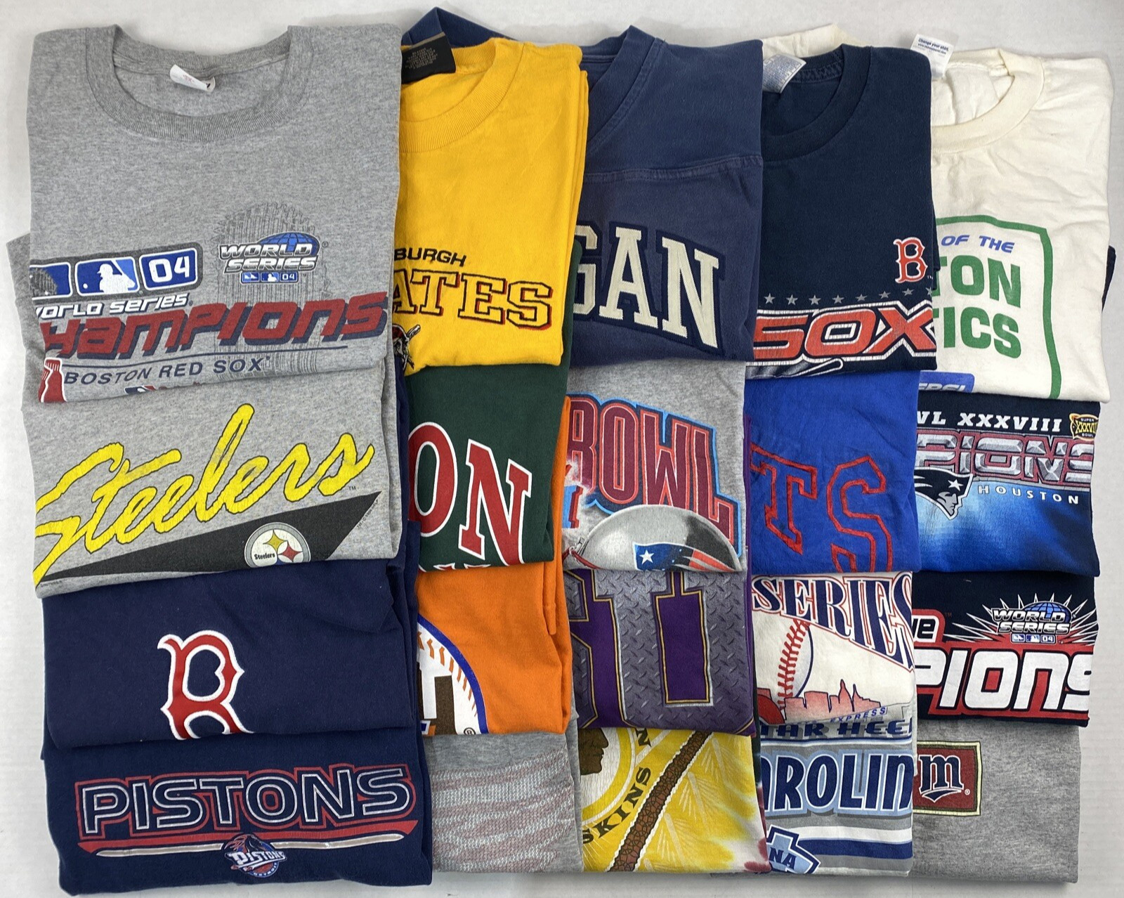Wholesale Lot of 20 Men&rsquo;s Sports Tee Shirts (Size Breakdown in Desc)
