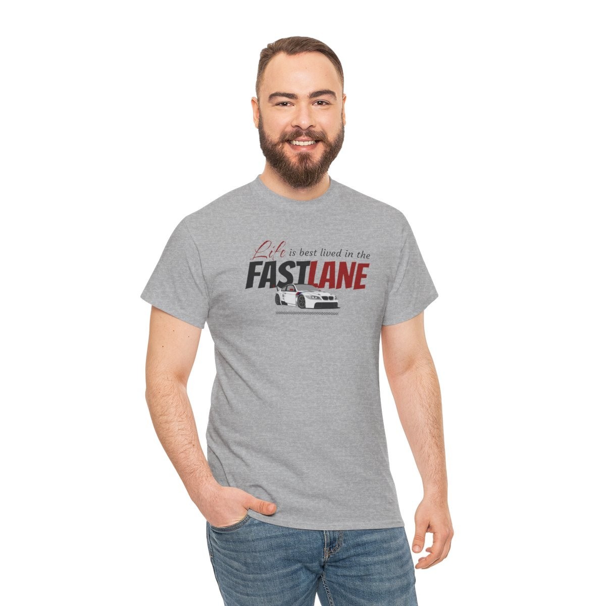 Sports Car Racing Enthusiast Summer T-Shirt: Gildan Fast Lane Adult Tee