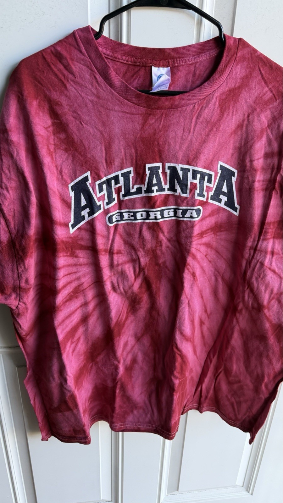 Alstyle Men&rsquo;s Atlanta Georgia Red Tie-Dye Graphic Crew Neck T-Shirt 3XL B&T