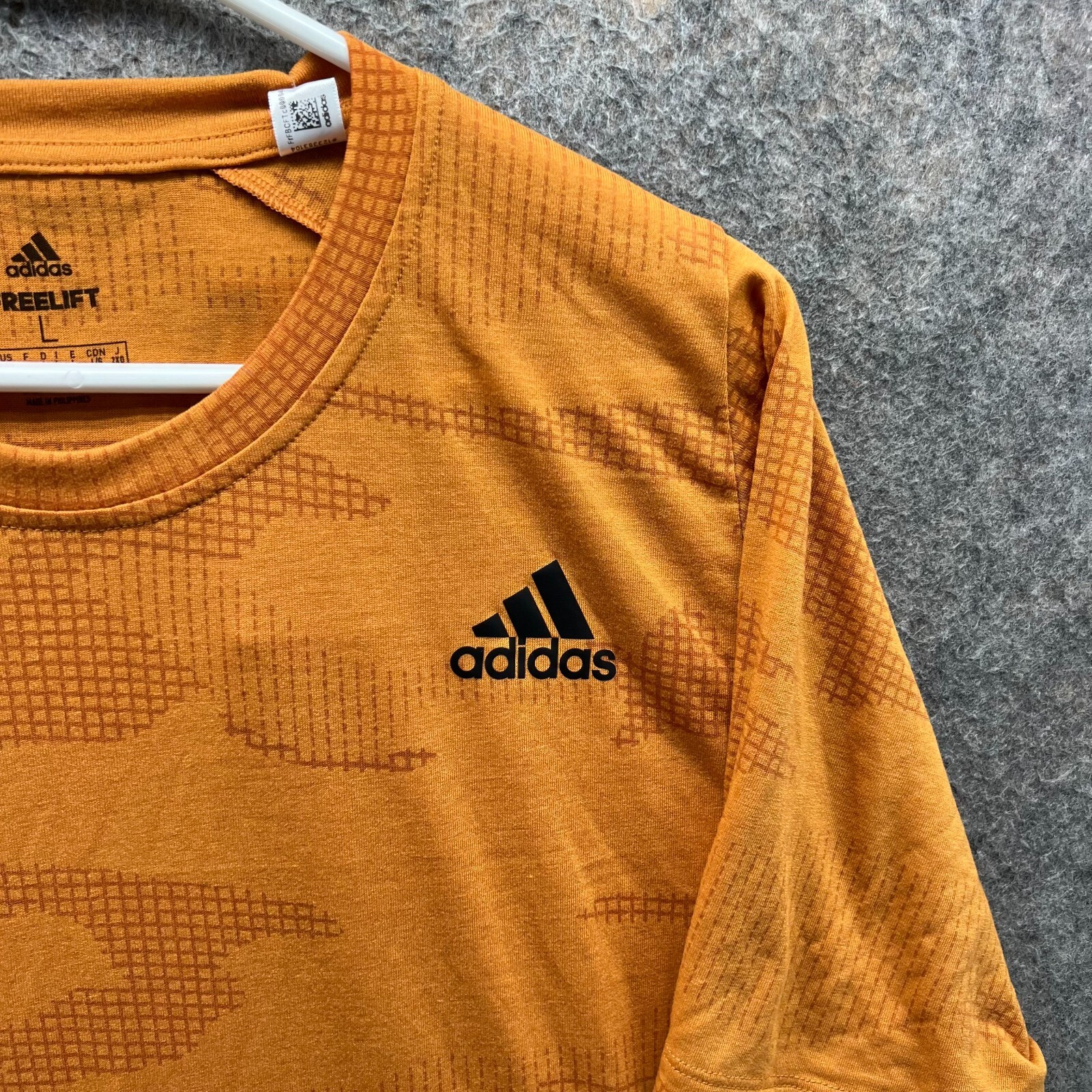 Adidas Shirt Mens Large Orange Camo Burnout Jersey Freelift Originals Climalite