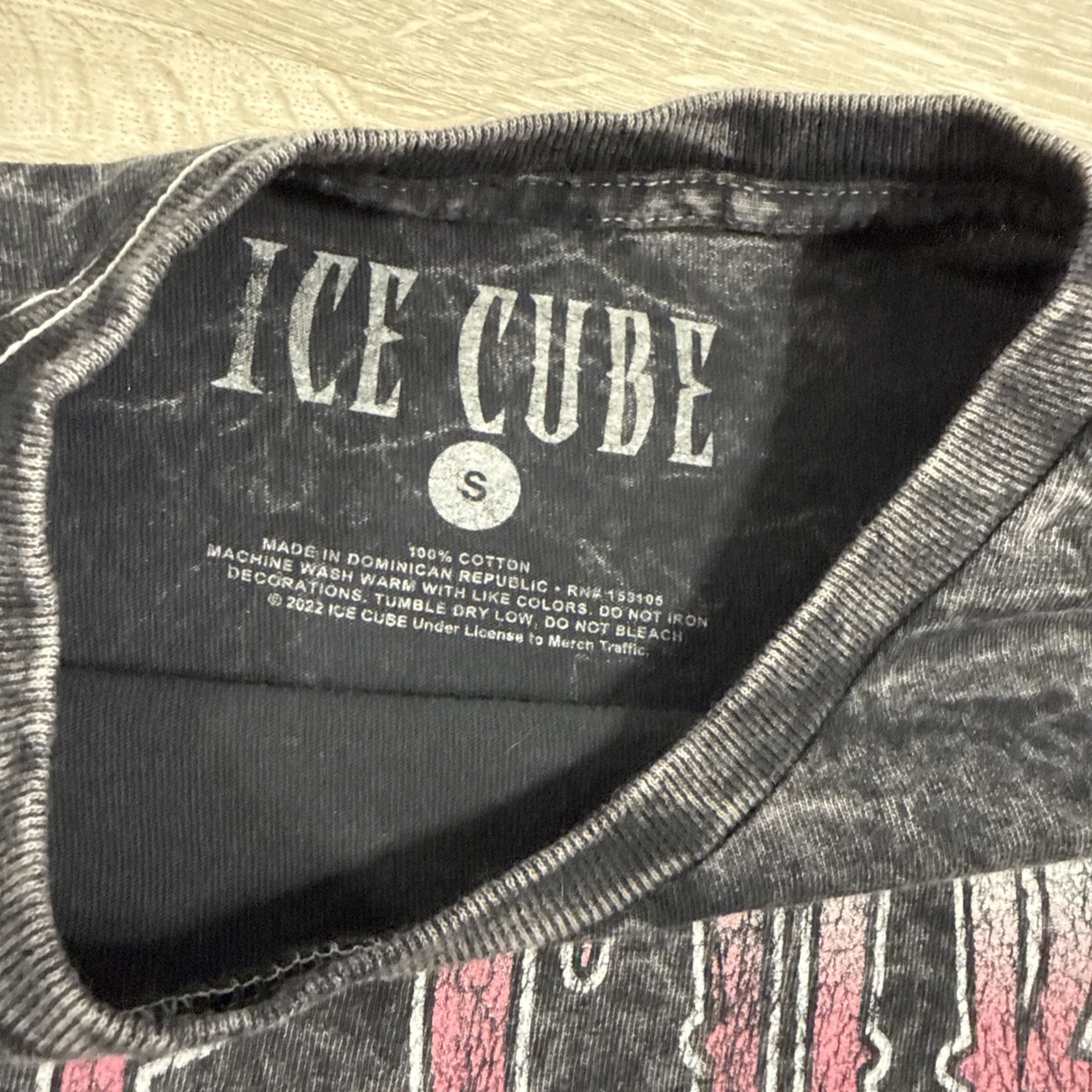 Ice Cube Shirt Today Was A Good Day Men&rsquo;s Black Acid Wash Small Tee 100% Cotton