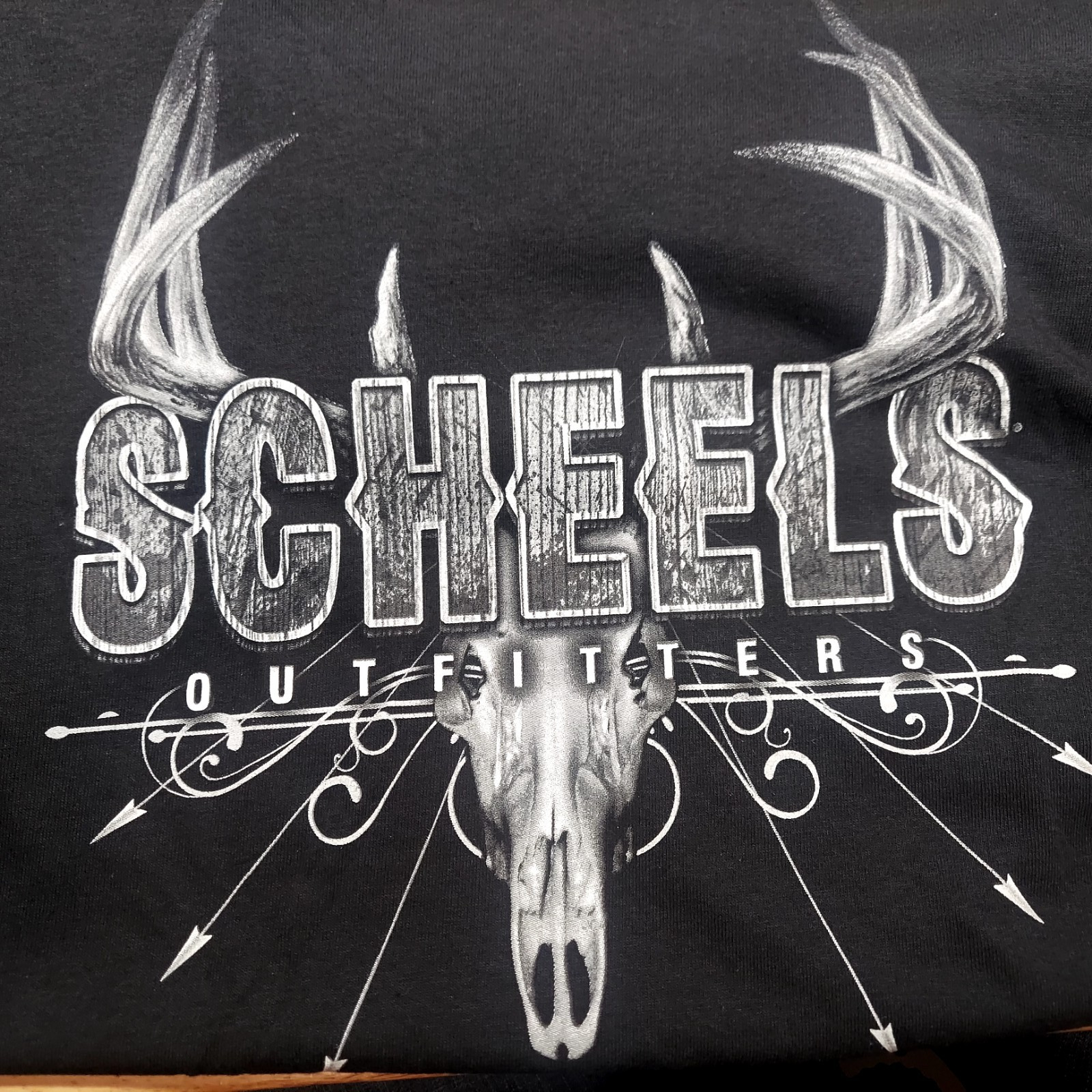 Scheels Outfitters men&rsquo;s black XL deer buck skull hunting t-shirt