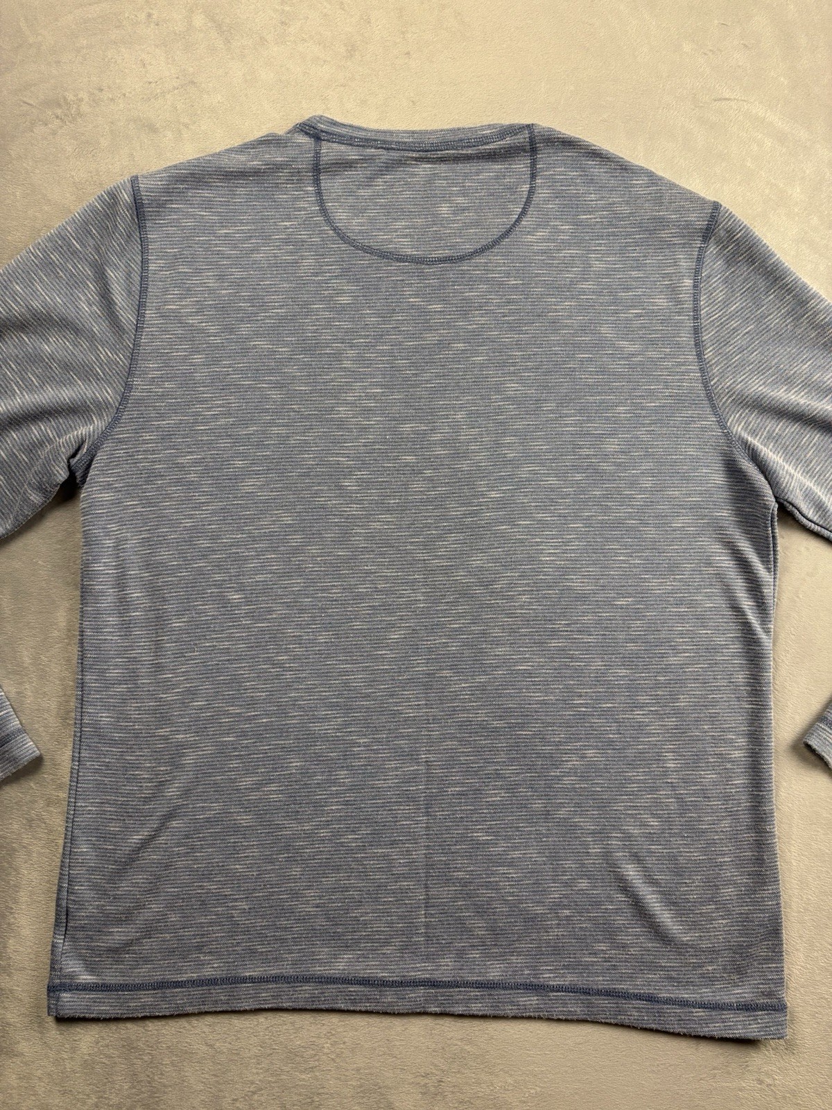 Orvis Shirt Mens Medium Blue Striped Slub Long Sleeve Casual Tee