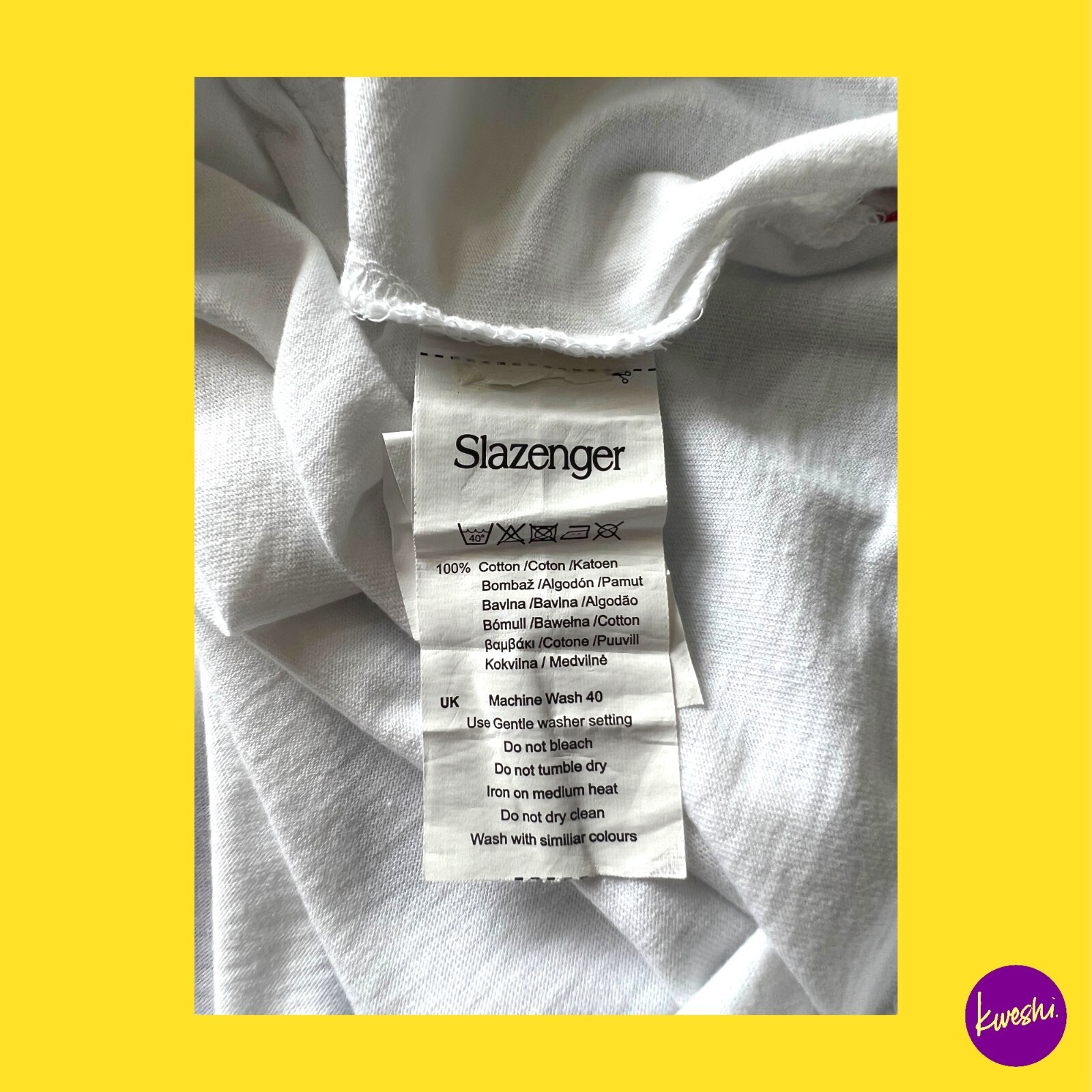 SLAZENGER Men&rsquo;s Essential T-Shirt, 100% Cotton, Crew Neck, White, UK XL