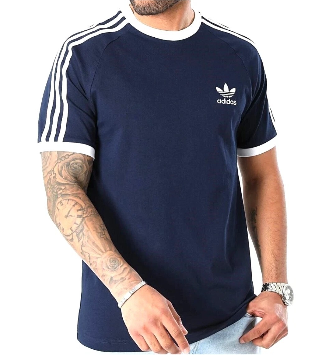 ADIDAS ORIGINALS 3-STRIPES CALIFORNIA TREFOIL T-SHIRT NAVY MEN&rsquo;S NWT!(IA4850)