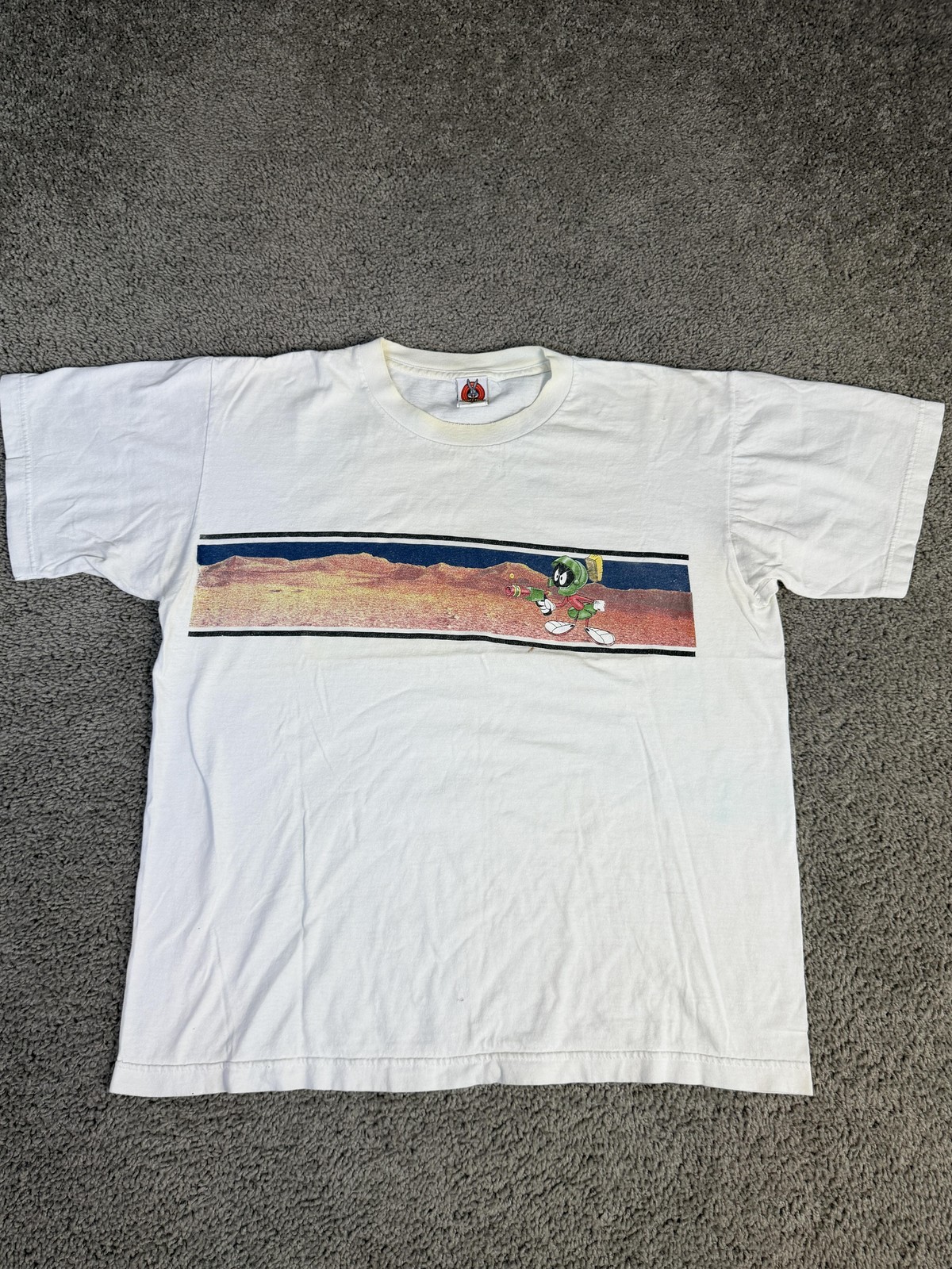 Vintage Looney Tunes Marvin The MartianShirt Mens L White 1997 Warner Bros Tee