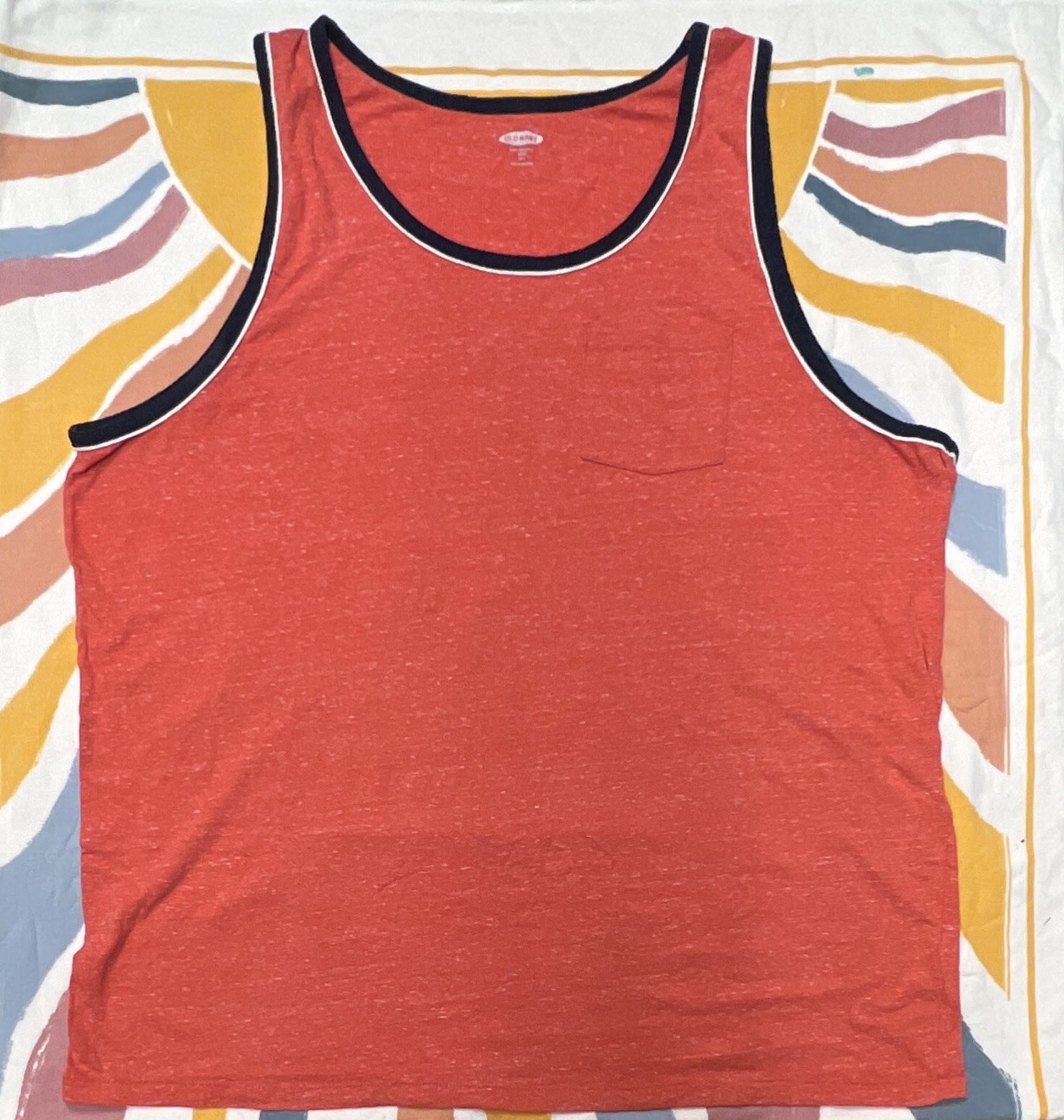 Old Navy Men&rsquo;s Red XXXL Big & Tall Pocket Sleeveless Crew Neck Solid Tee