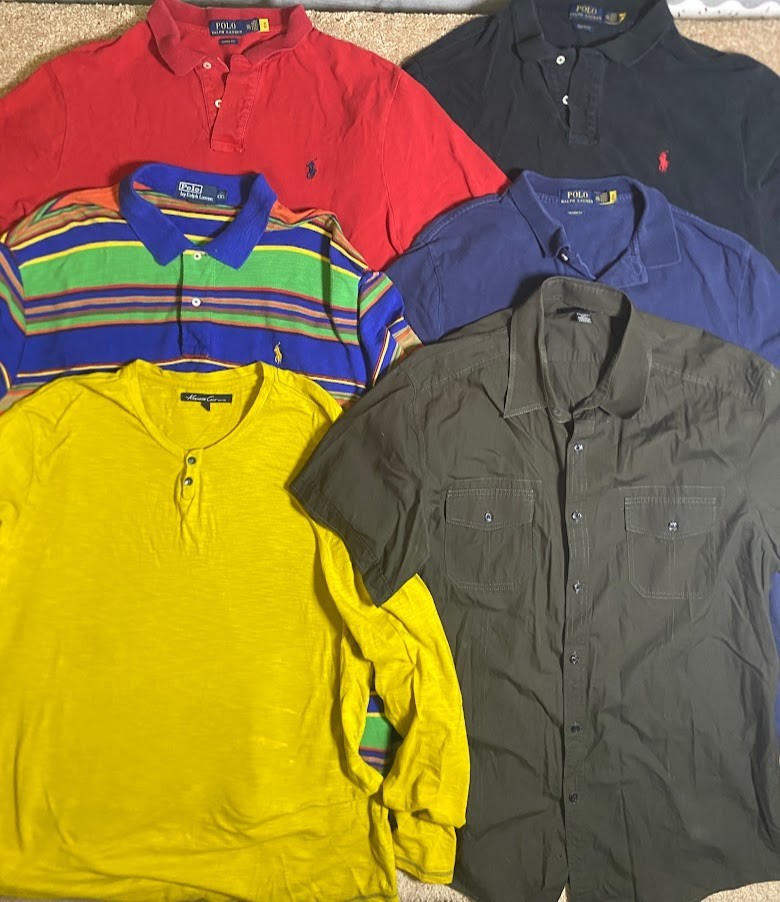 Lot 6 Piece Mens Polos XXL Multicolor