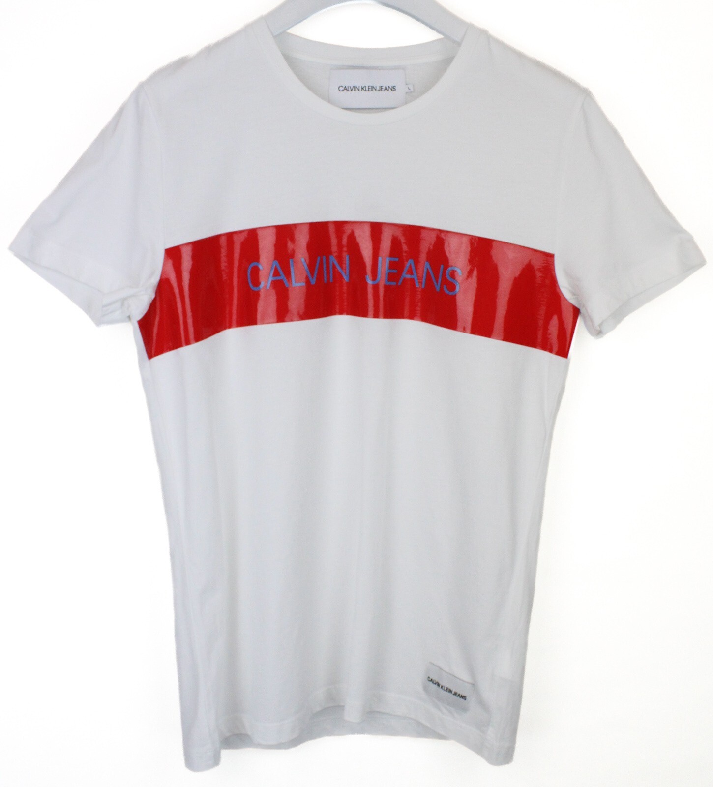 CALVIN KLEIN JEANS T-Shirt Mens M (MEDIUM) Logo Crew Neck Short Sleeve
