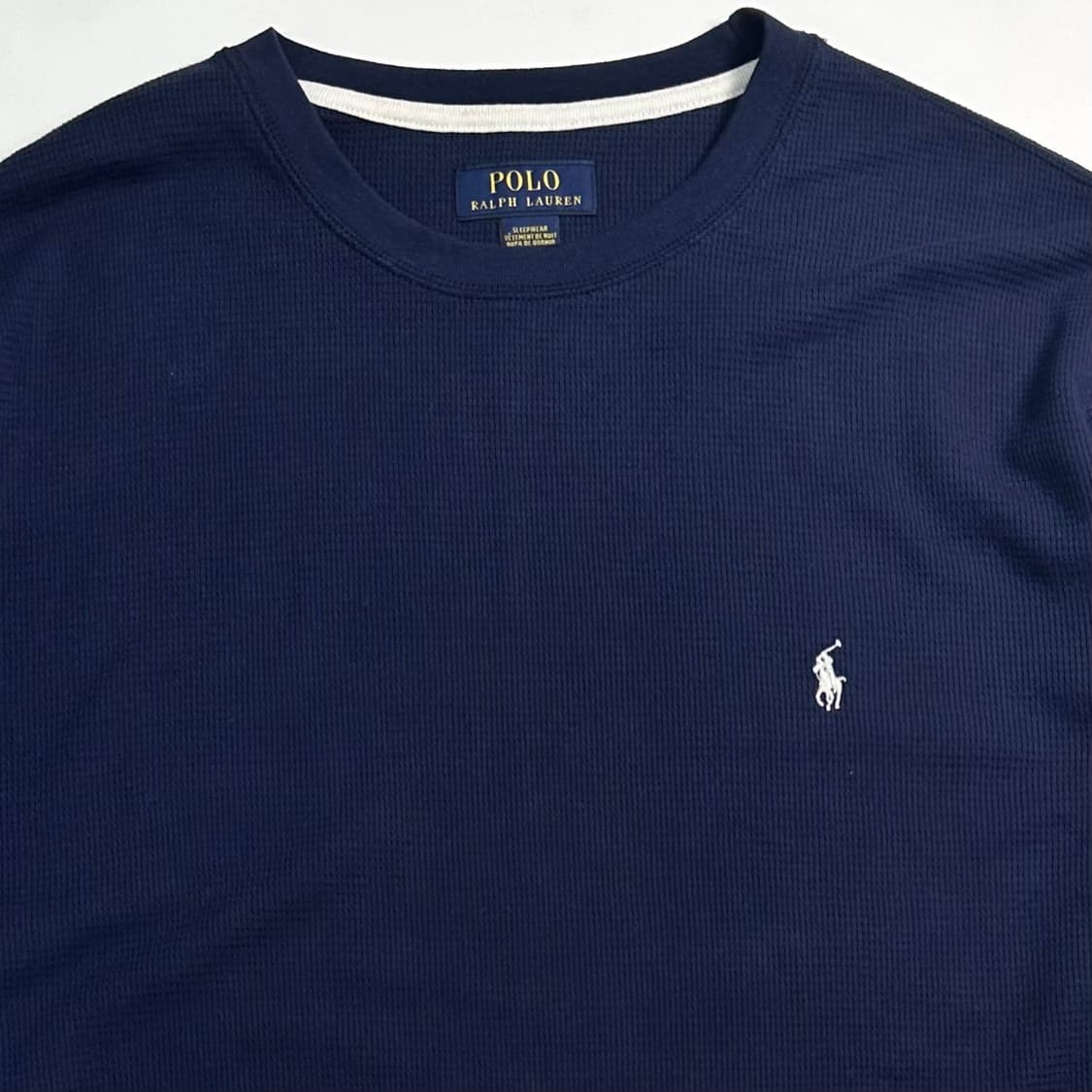 NWT- POLO RALPH LAUREN Mens Waffle Knit Thermal Long Sleeve Shirt- NAVY S – XXL
