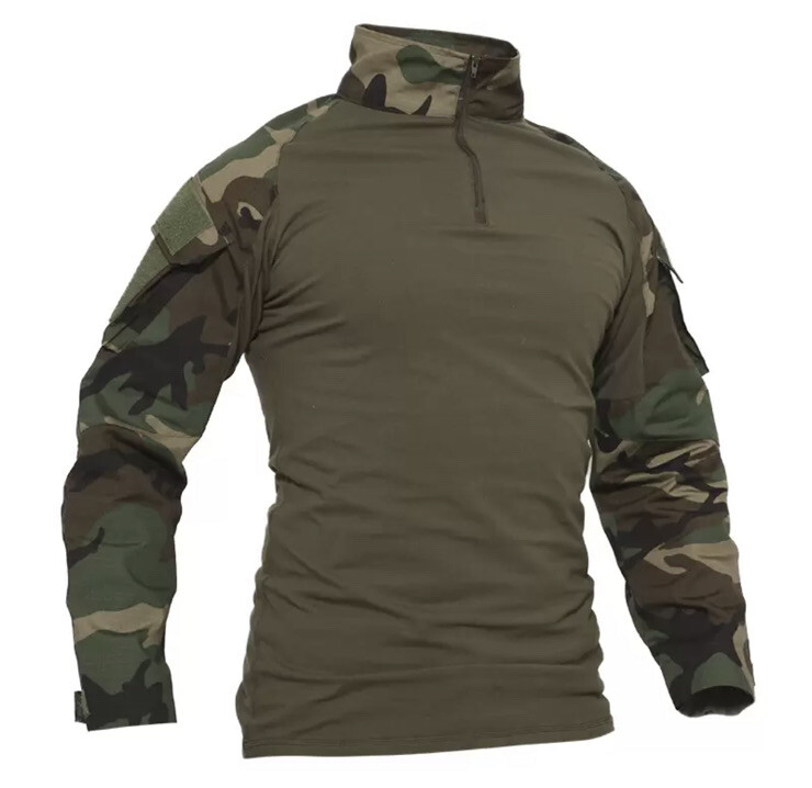 MAGCOMSEN Men&rsquo;s Tactical Military 1/4 Zip Camo Long Sleeve Shirt Men&rsquo;s XL Green