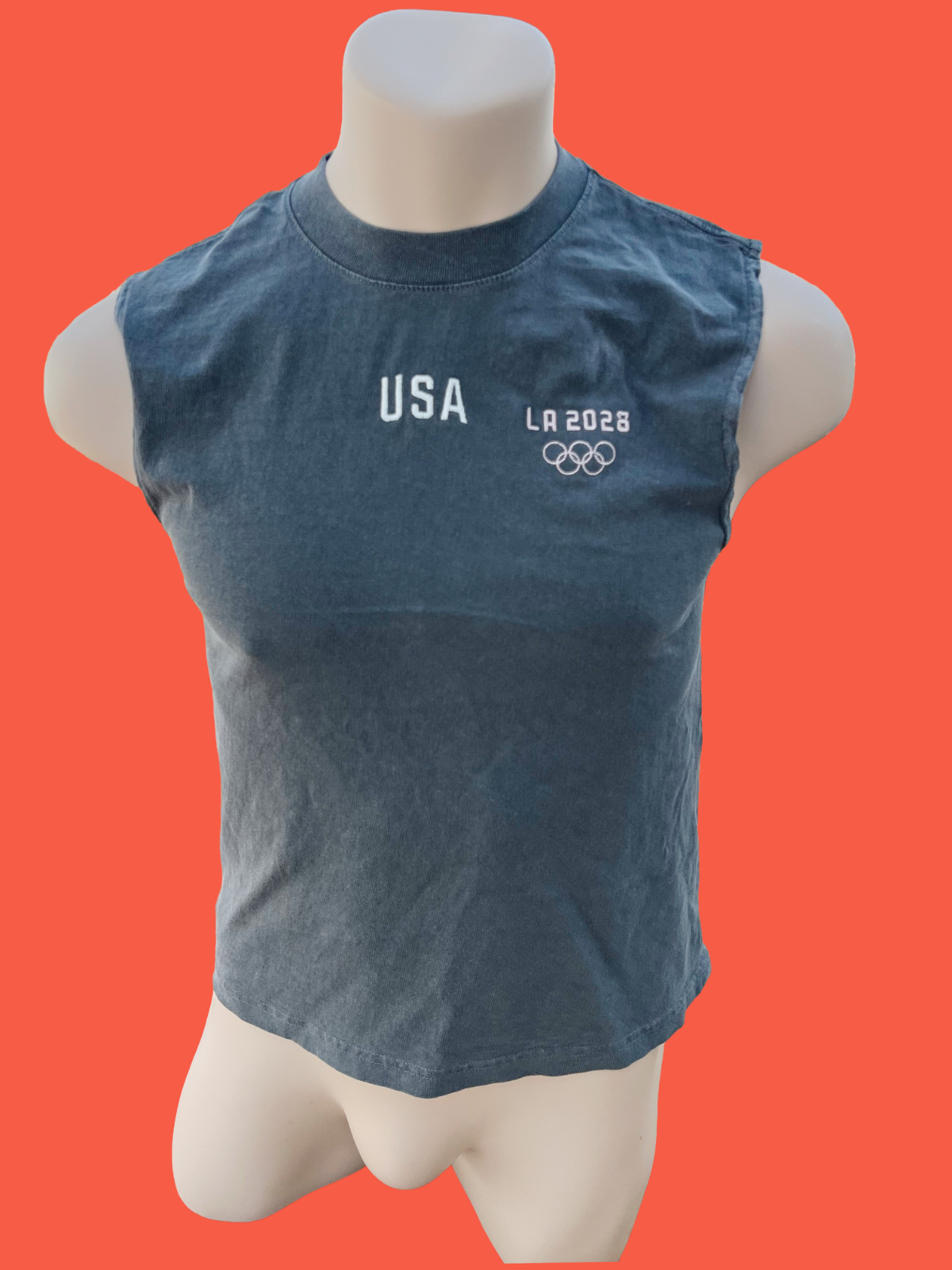USA custom embroidery Mens faded black American Apparel 100% cotton muscle Tee