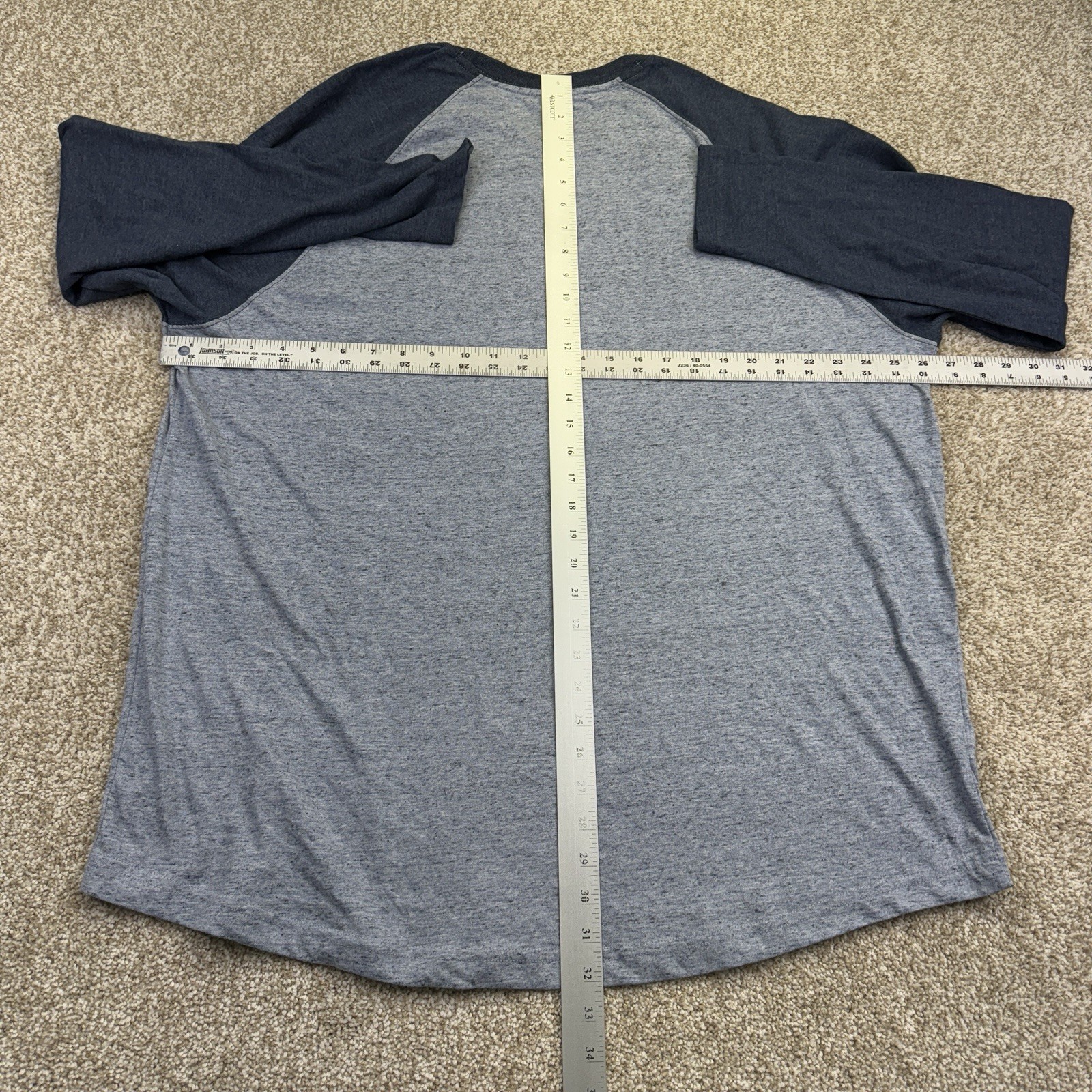 NEW Foundry T Shirt Mens Big Size 2XL Blue Colorblock Long Sleeve Raglan