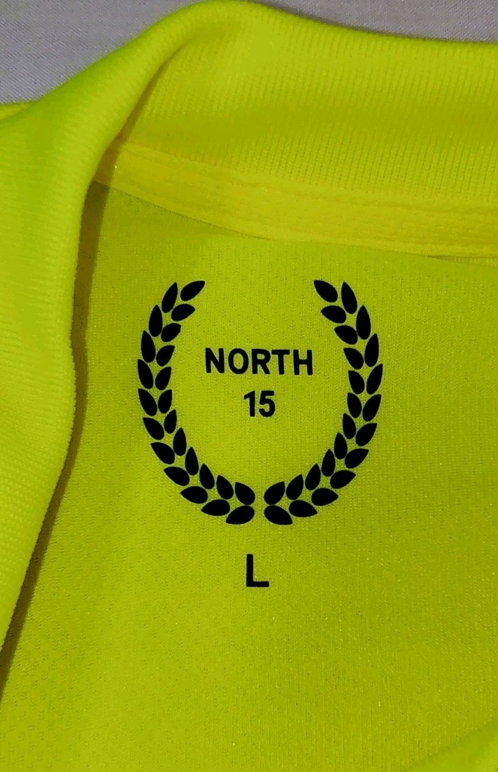 North 15 High Vis LS Safety Work T-Shirt Pocket ASNI Class 2 Yellow Black Sz L