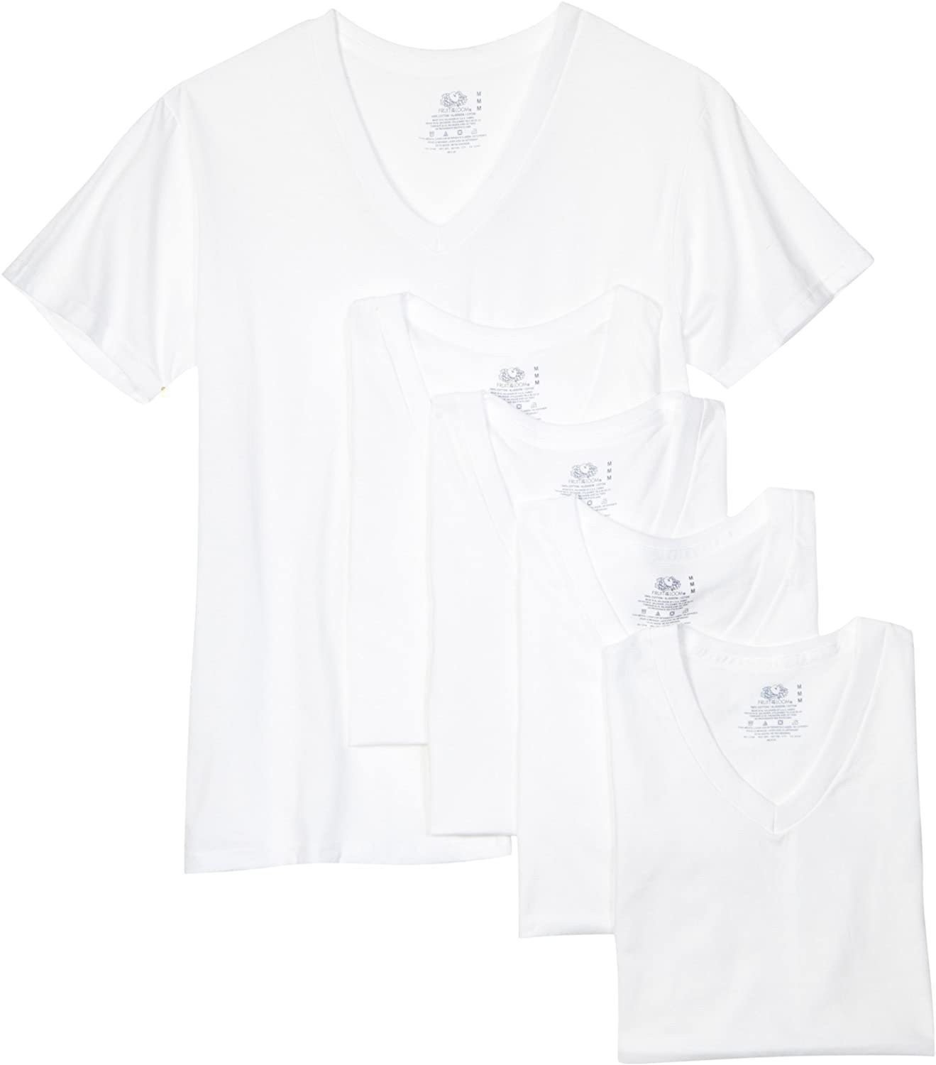 Fruit of the Loom Men&rsquo;s V-Neck Tee (Pack of 5) MANY COLORS AVAILABLE