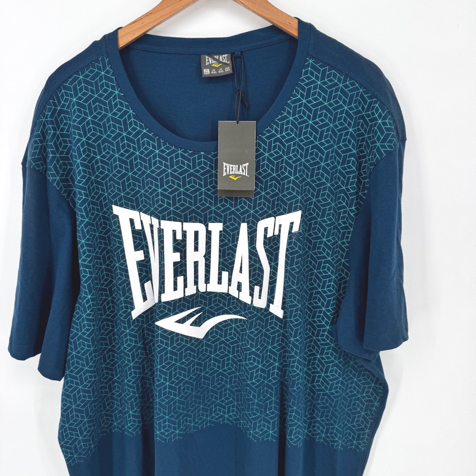 Everlast Mens 4XL Y2K T Shirt Blue Graphic Print Short Sleeve Boxing MMA