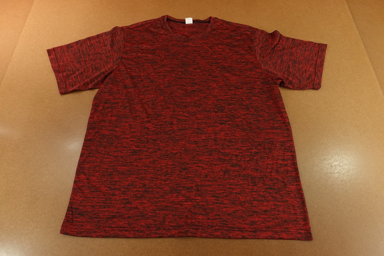 Sport Tek Mens Size XL Red Black Marl Short Sleeve Crew Neck T-Shirt New