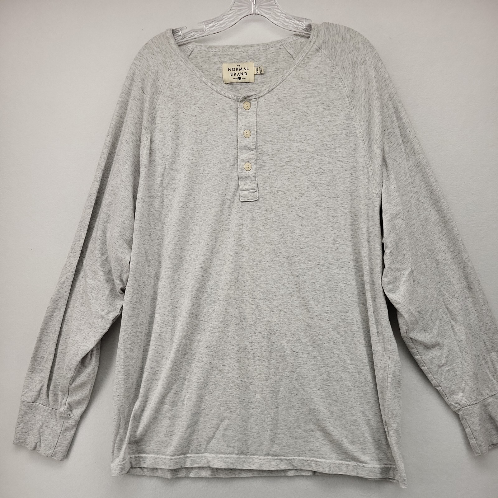 THE NORMAL BRAND SAINT LOUIS MEN&rsquo;S SHIRT GRAY SIZE 2XL XXL PULLOVER HENLEY LOGO