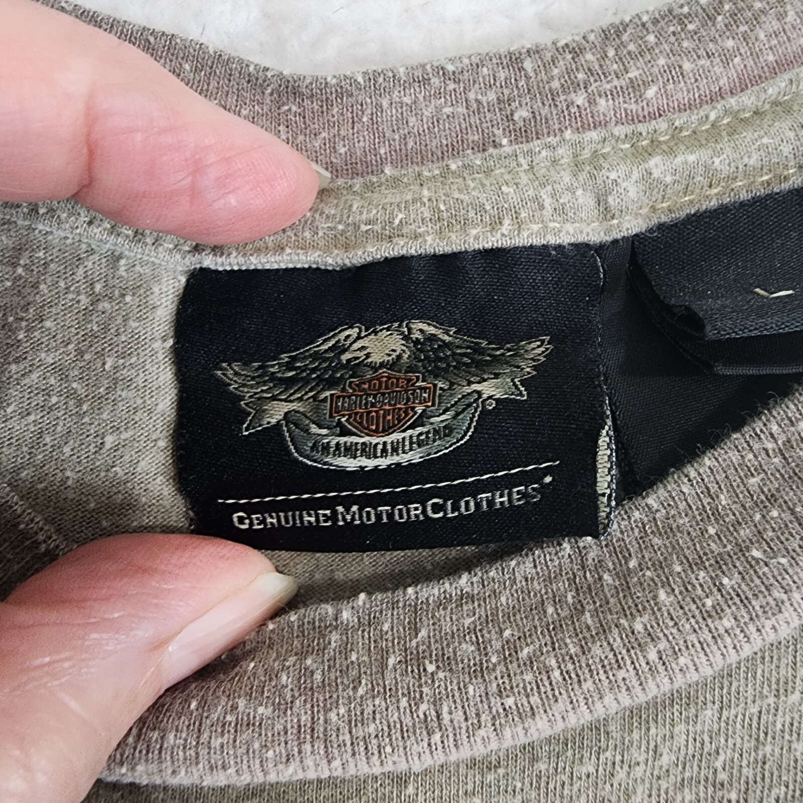 Harley Davidson Mens Sleeveless T-Shirt Large Brown Embroidery Wide Strap #1817