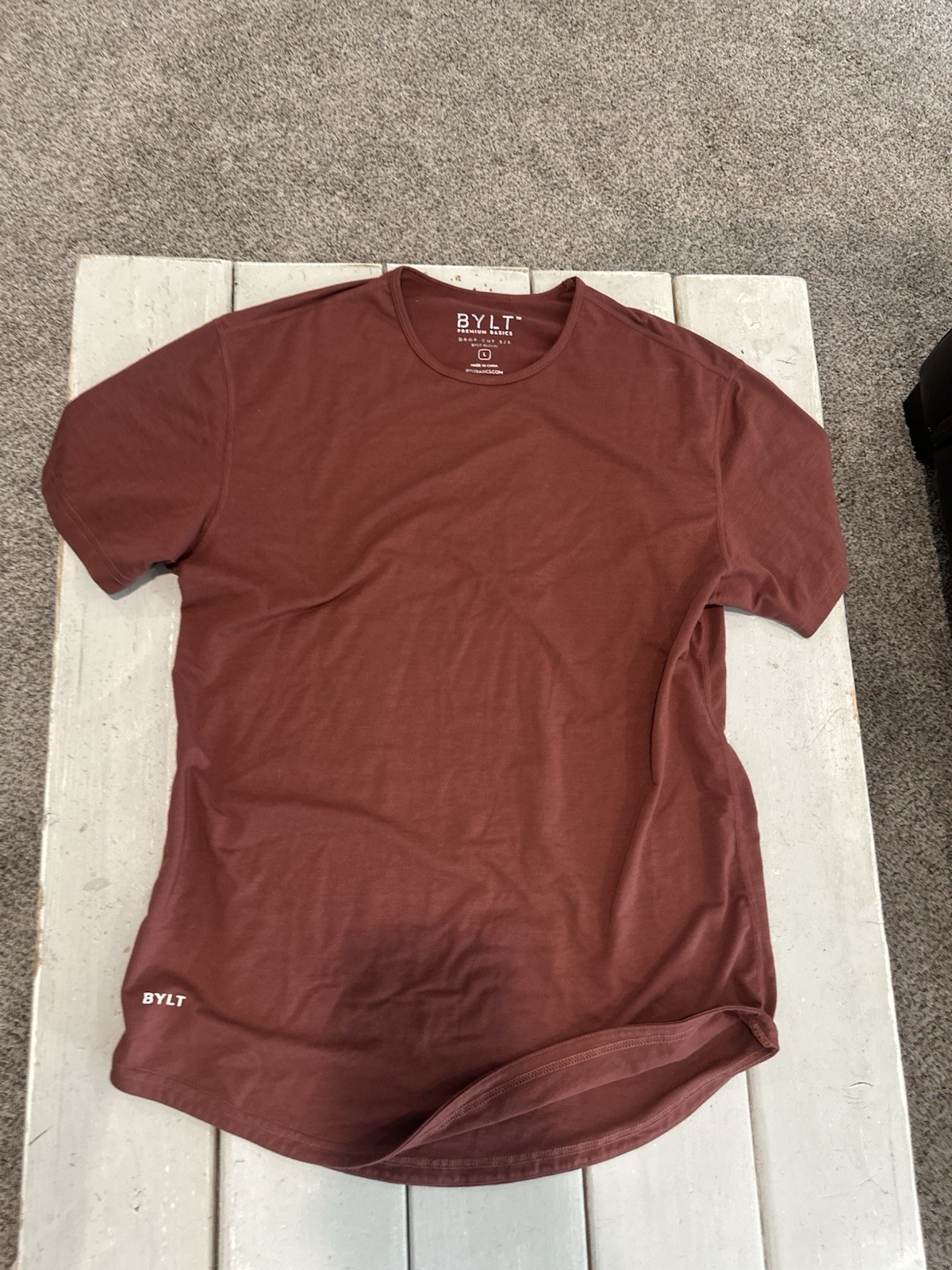 Lot of 3 BYLT Premium Basics T Shirt Mens Large Drop Cut S/S Lux Curved Hem