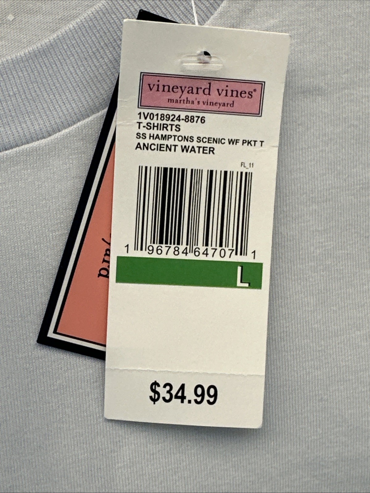 Vineyard Vines Mens Large Hamptons Scenic Ancient Water Pocket Short Sleeve NWT
