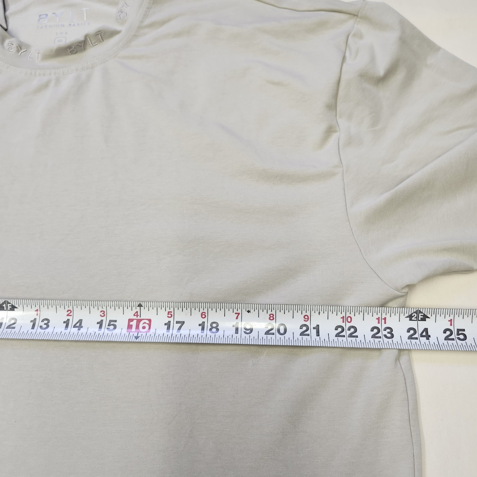 BYLT Premium Basics Lux Box Bylt Collar Tee T-Shirt Mens Size XL Dove