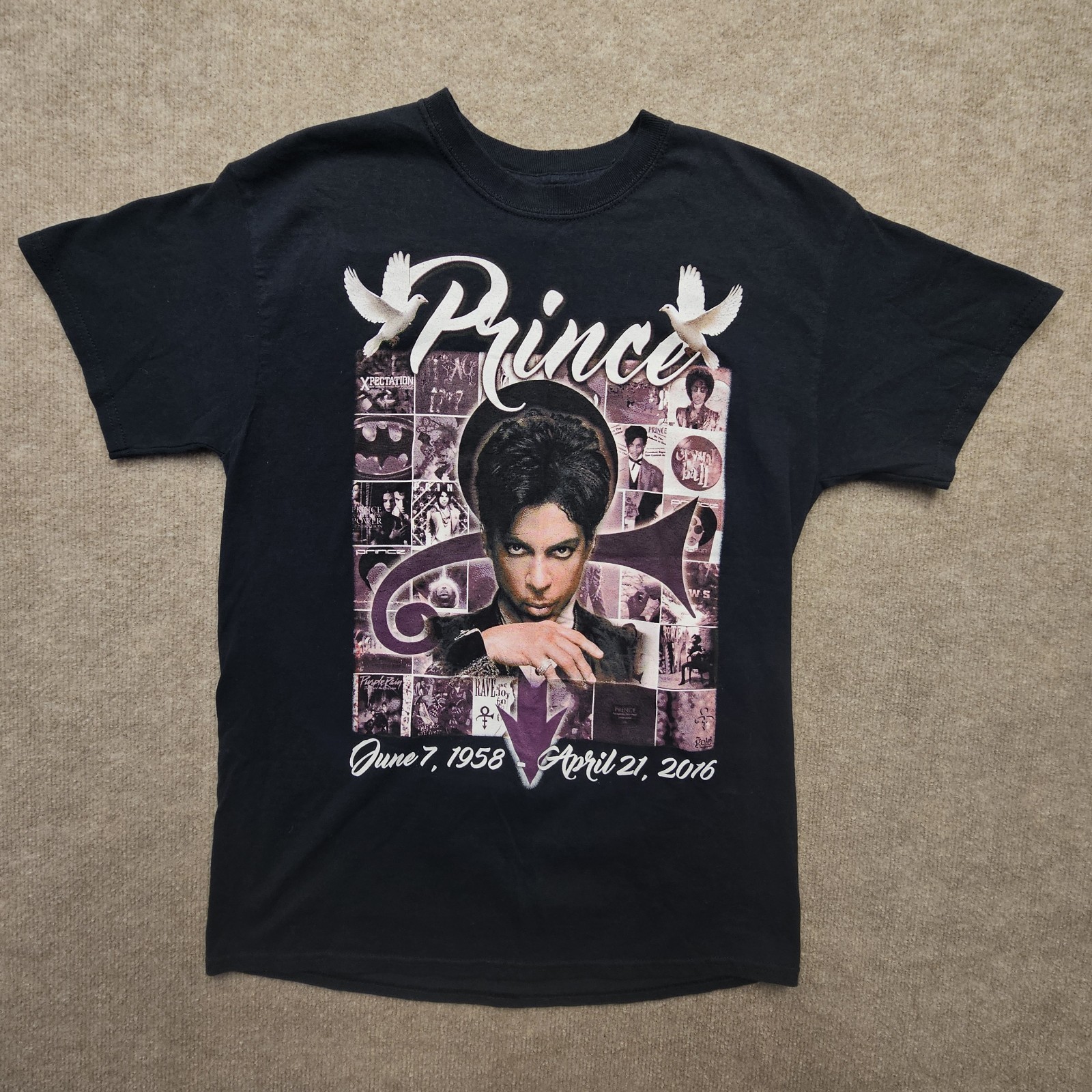 Prince Memorial Tribute Graphic T-Shirt Size Medium Black Gildan Heavy Cotton…