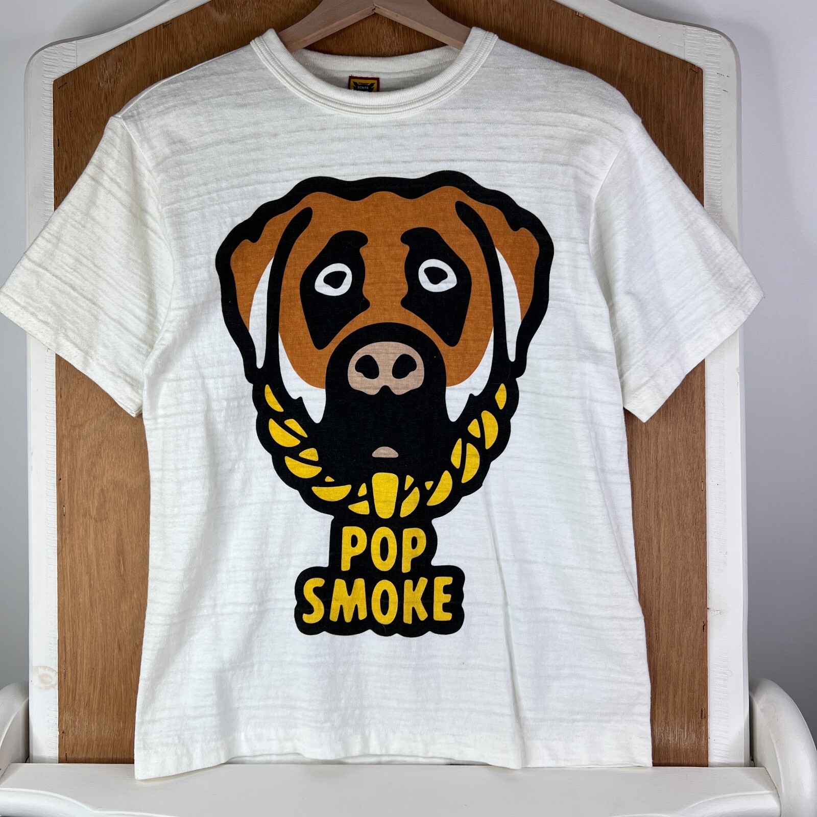 Human Made Shirt Mens Medium White Pop Smoke Nigo Made in Japan Cotton Designer