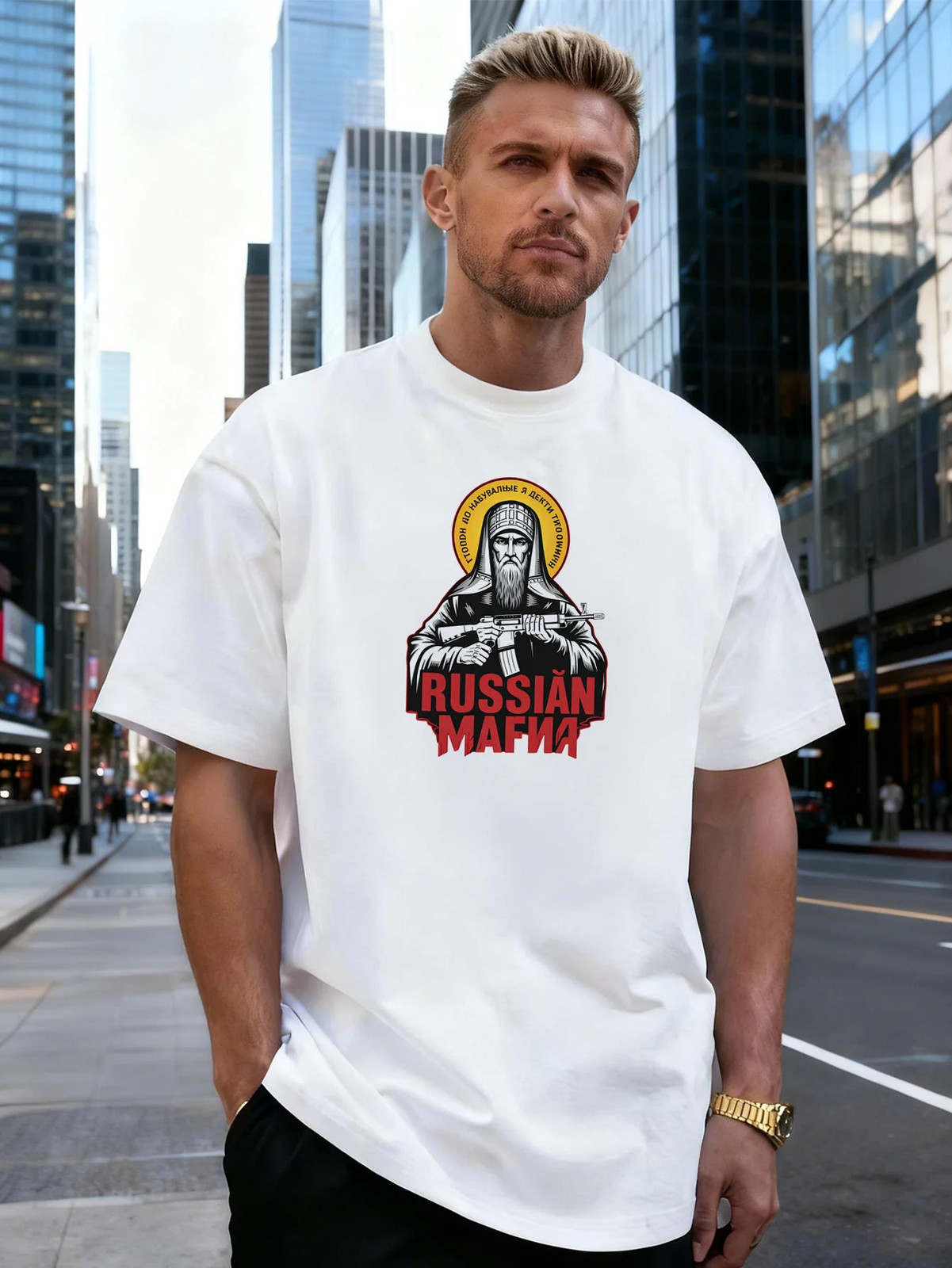 Letter Graphic 100% Cotton Men&rsquo;s T-Shirt, Suitable for Daily Streetwear