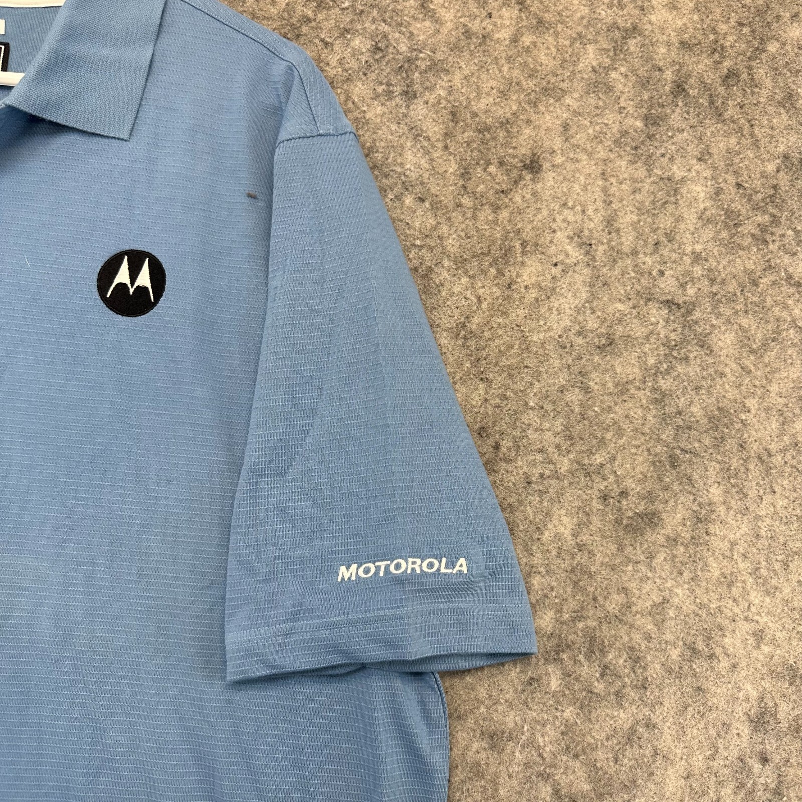 Adidas Shirt Mens Extra Large Blue Black Climalite Short Sleeve Golfing Polo