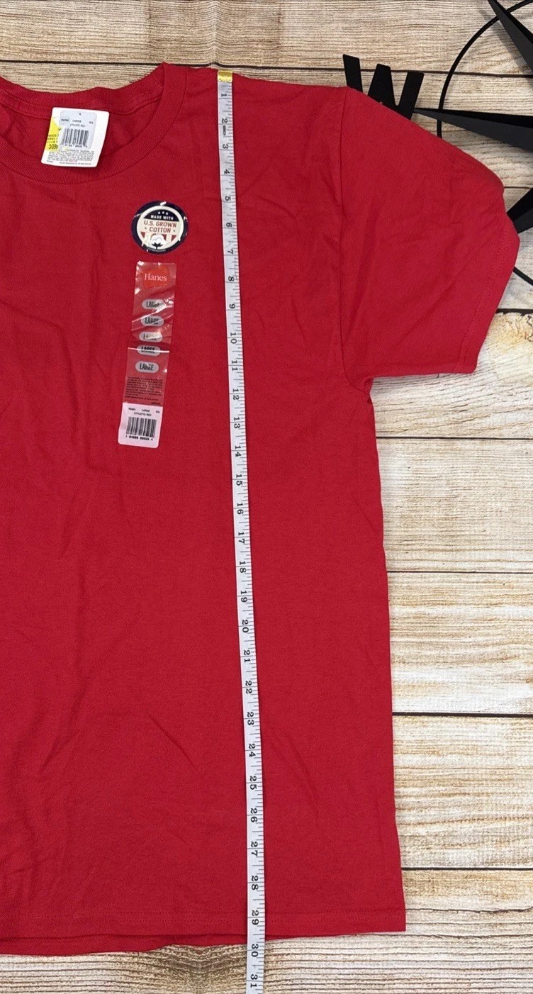 Hanes Essentials Men’s Short Sleeve T-Shirt Size Large 2pk Athletic Red