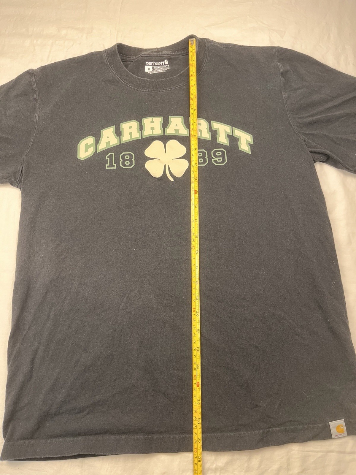 Carhartt Shamrock T-Shirt Relaxed Fit Heavyweight Short Sleeve M Black