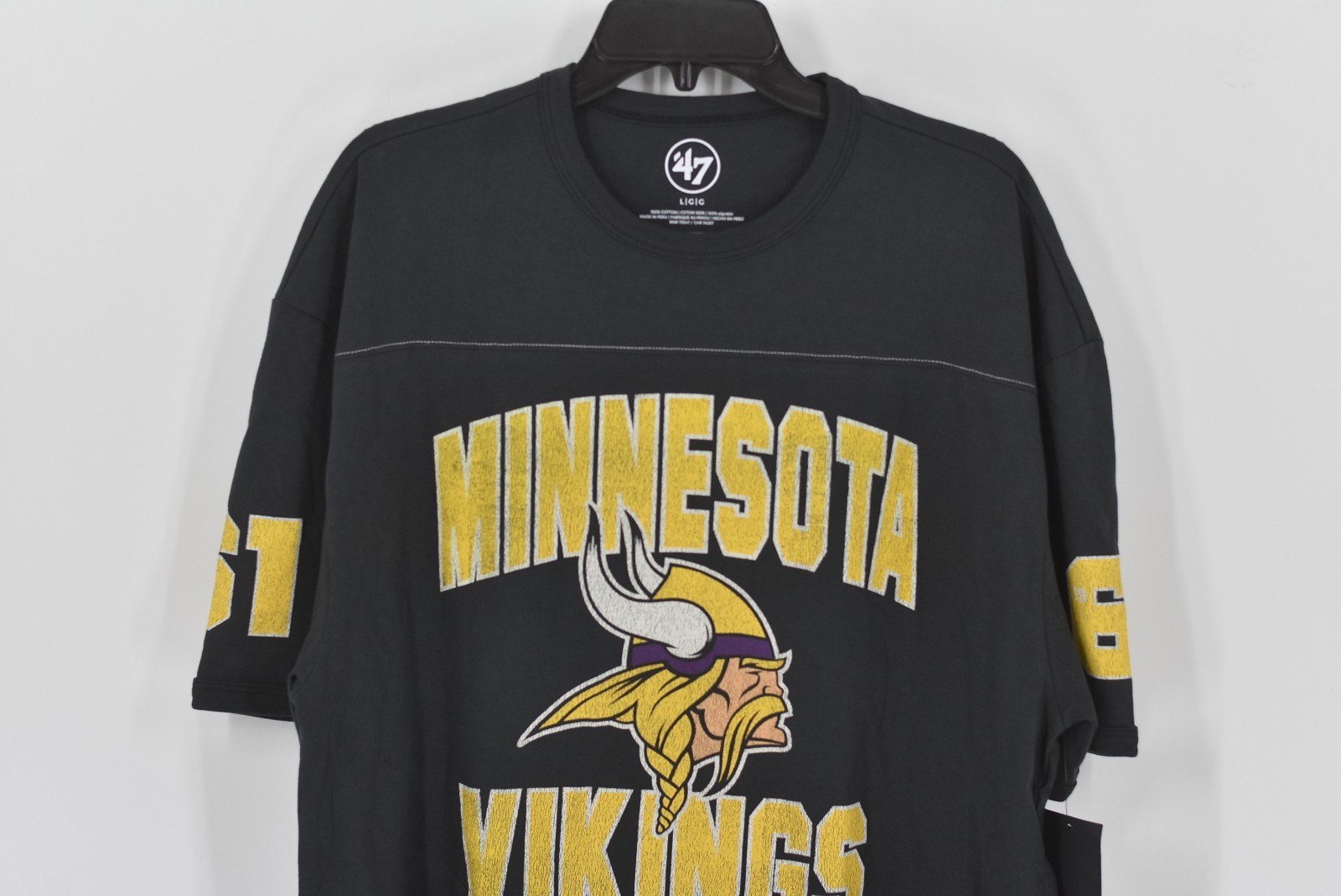 Men&rsquo;s 47 Brand Minnesota Vikings T-Shirt in Flint Black Size Large