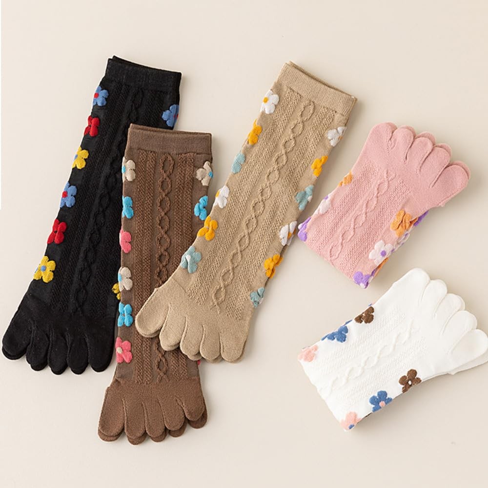 Womens Girls Toe Socks Five Fingers Cute Colorful Ankle Athletic Running Toe …