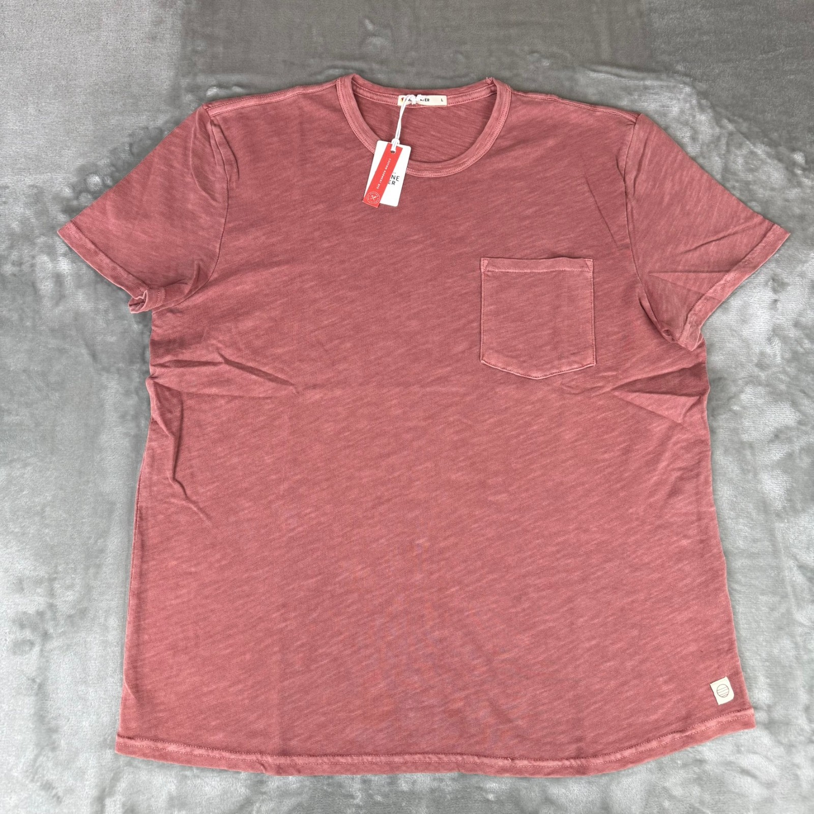 Marine Layer Vintage Heavy Slub Pocket Tee Mens Large Marsala Red Soft $54 NWT