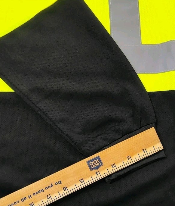 North 15 High Vis LS Safety Work T-Shirt Pocket ASNI Class 2 Yellow Black Sz L