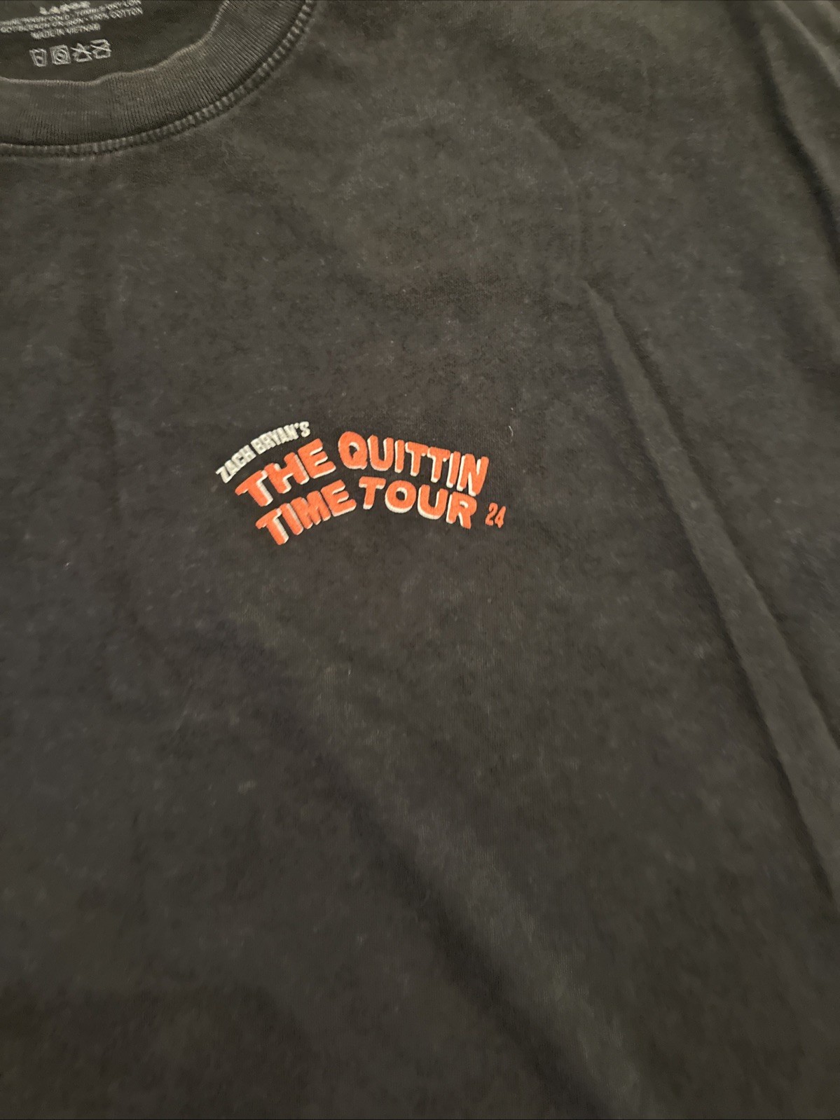 Zach Bryan Quittin Time Tour Tee 2024 Men’s Medium Black Red Country Music USA