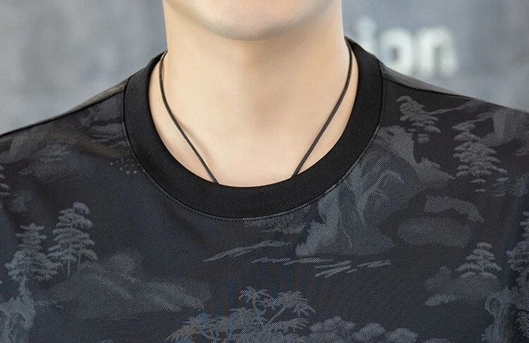 Men&rsquo;s Ice Silk Cooling T-Shirt Summer Print Casual Short Sleeve O-Neck Top
