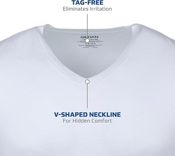 6 Pack Gildan Men&rsquo;s Crew T-shirts, Multipack, Style G1100, White