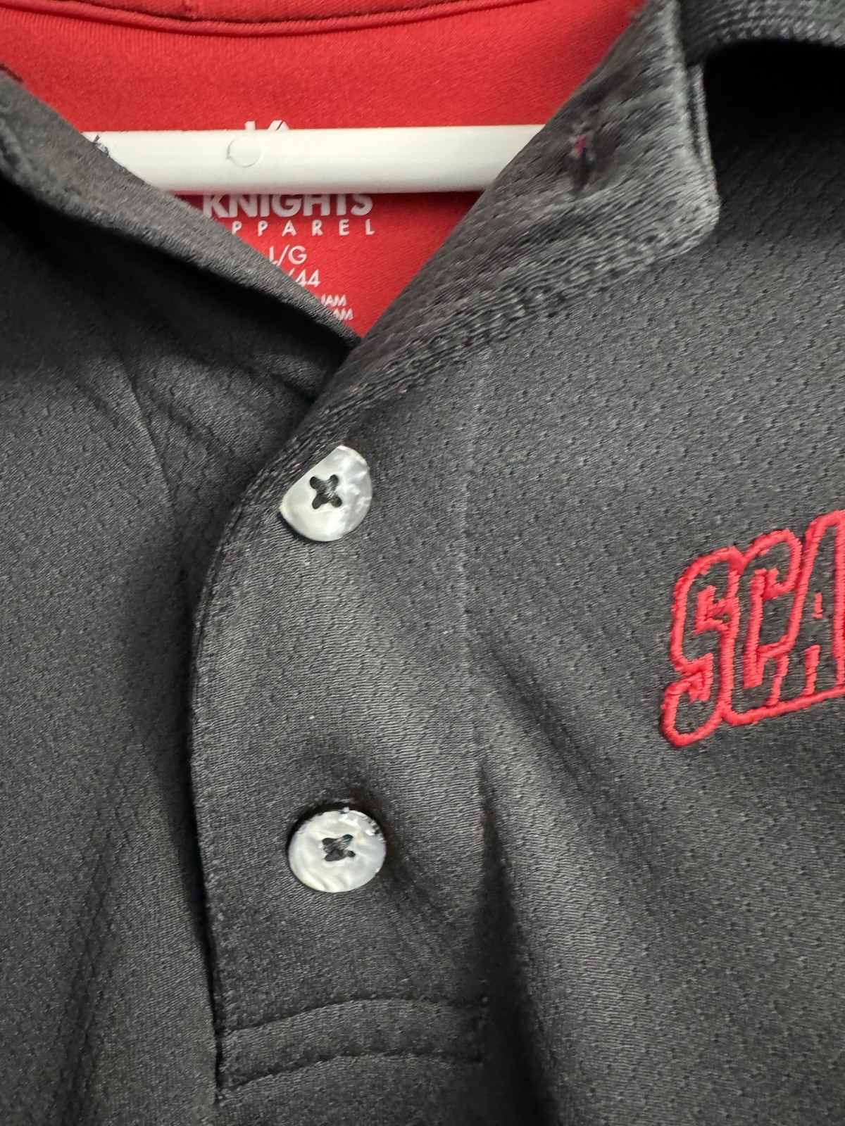 Rutgers Scarlet Knights Polo Men&rsquo;s Large Knights Apparel Black/Red