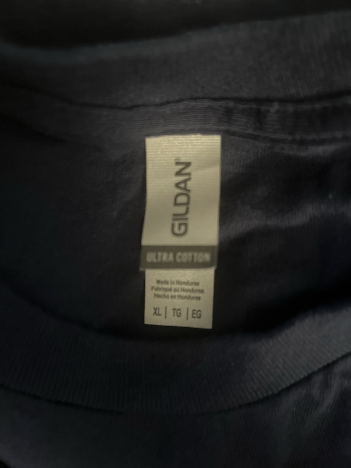 Gildan Men&rsquo;s Ultra Preshrunk Cotton Crew Neck T-Shirt XL Navy Long Sleeves