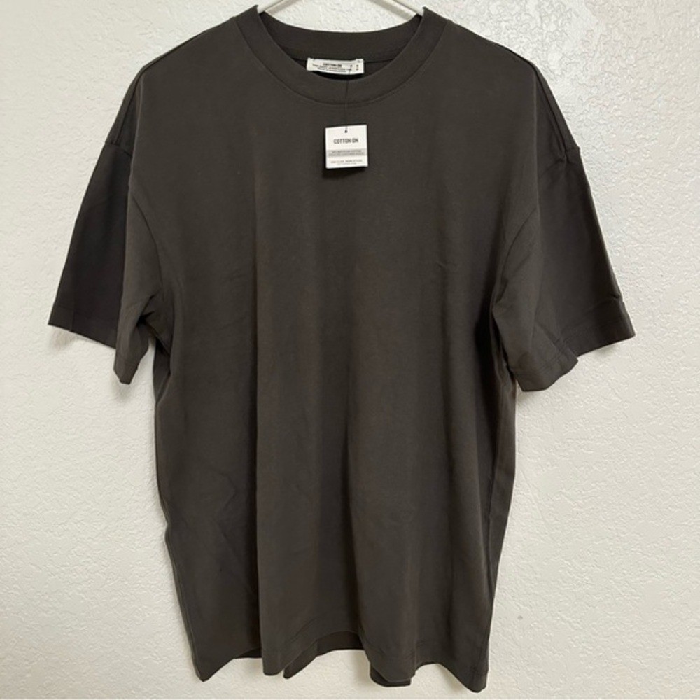Cotton On Men&rsquo;s The Boxy Oversized T-Shirt Graphite Size SP Cotton New