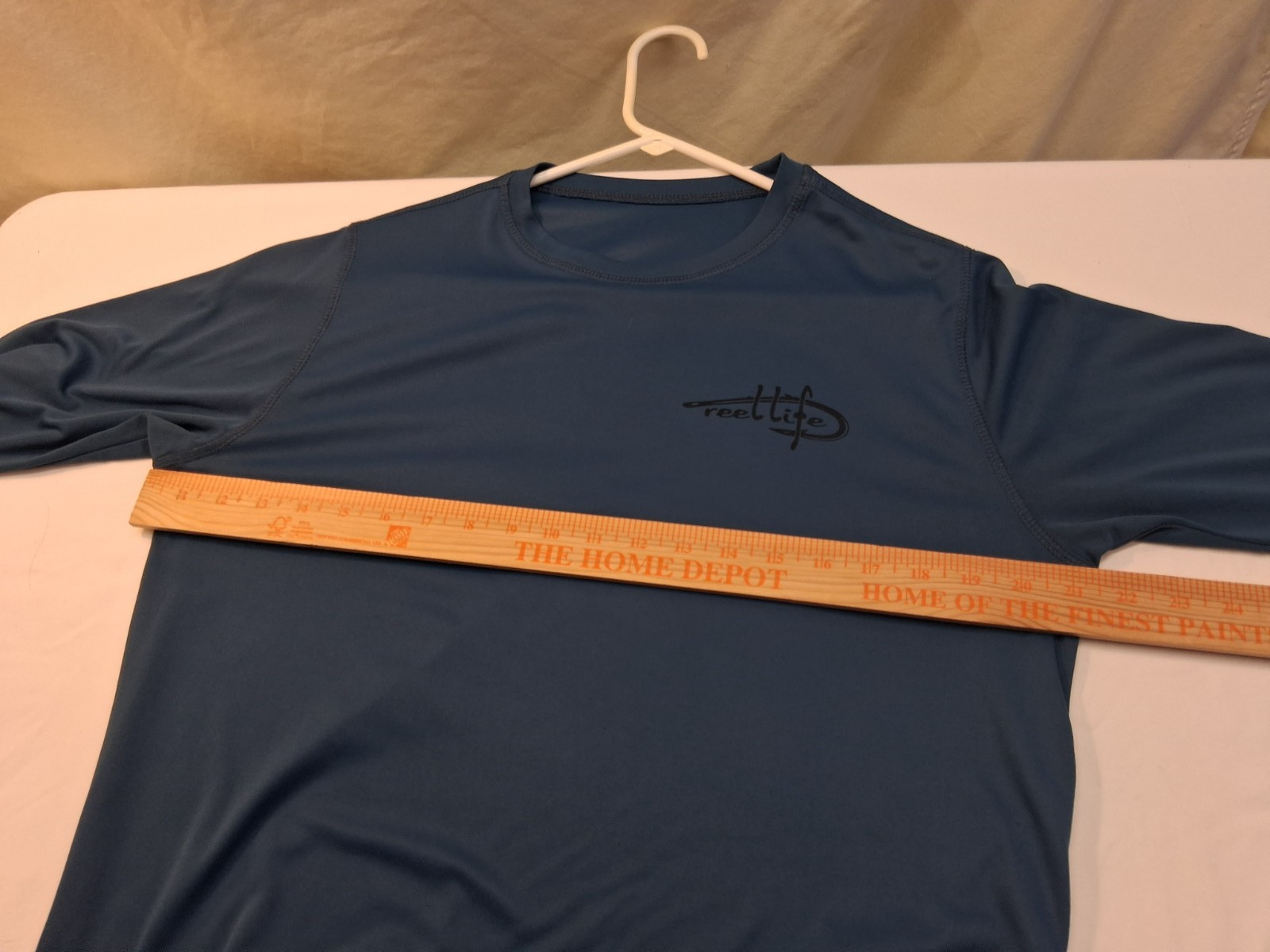 Reel Life Long Sleeve Polo/T-shirt, Sz. Med Color Mid Night Blue 100%Polyester