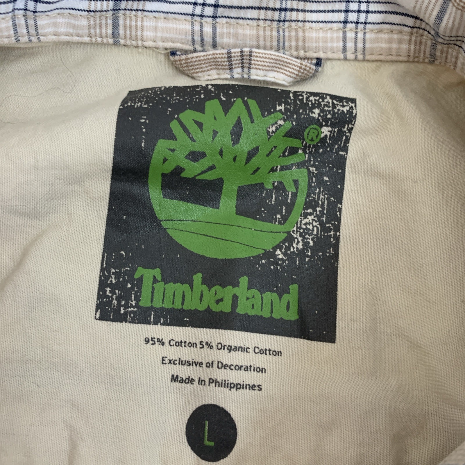 Timberland Short Sleeves Casual Mens Button Down Tshirt Organic Cotton Size L