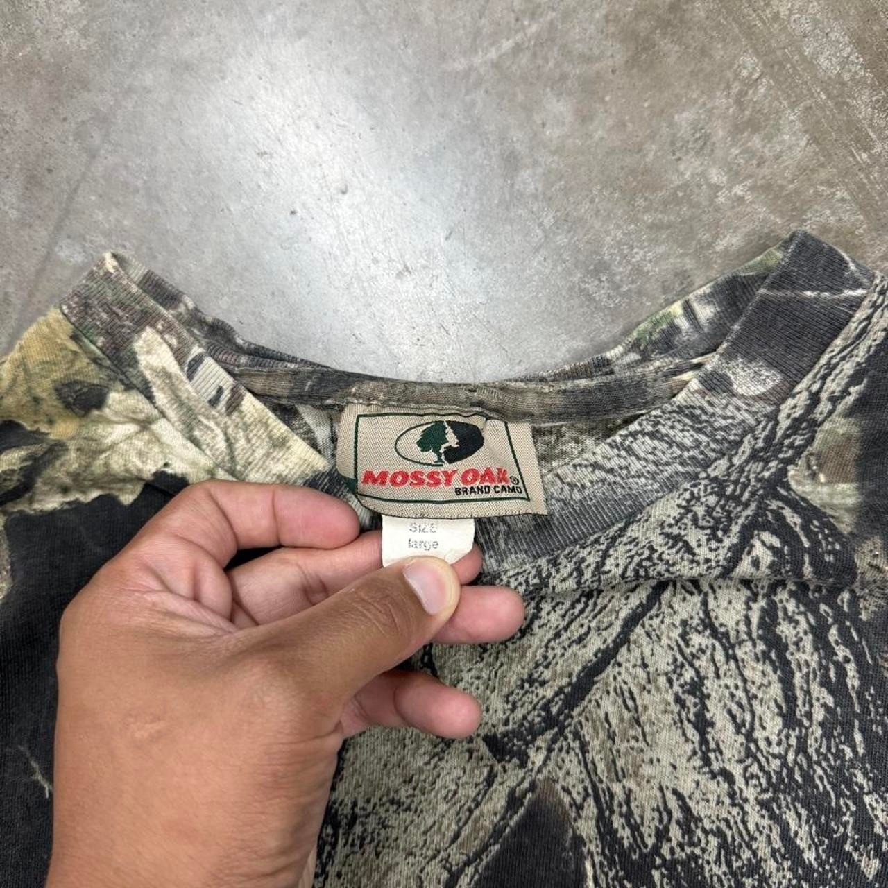 Vintage 90s Mossy Oak Single Stitch Camo Long Sleeve Shirt Size L