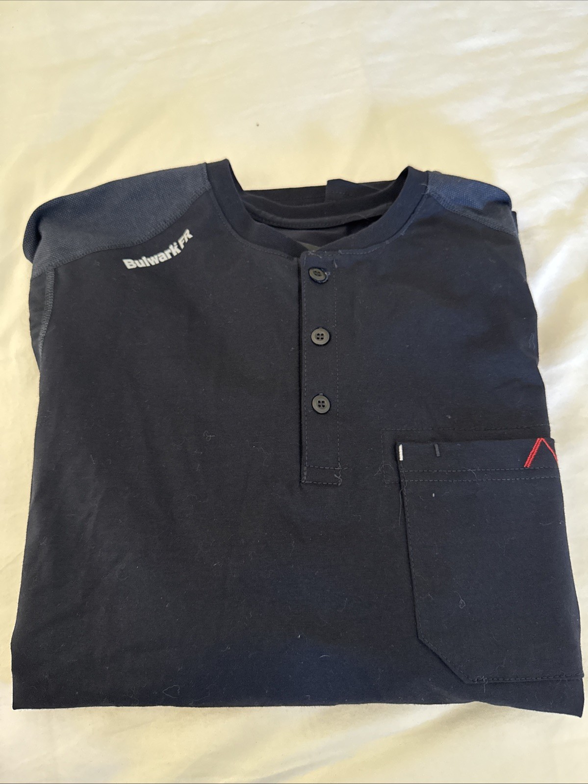 Bulwark Shirt Mens XL Black FR Flame Resistant IQ Henley Long Sleeve Pyro Safe