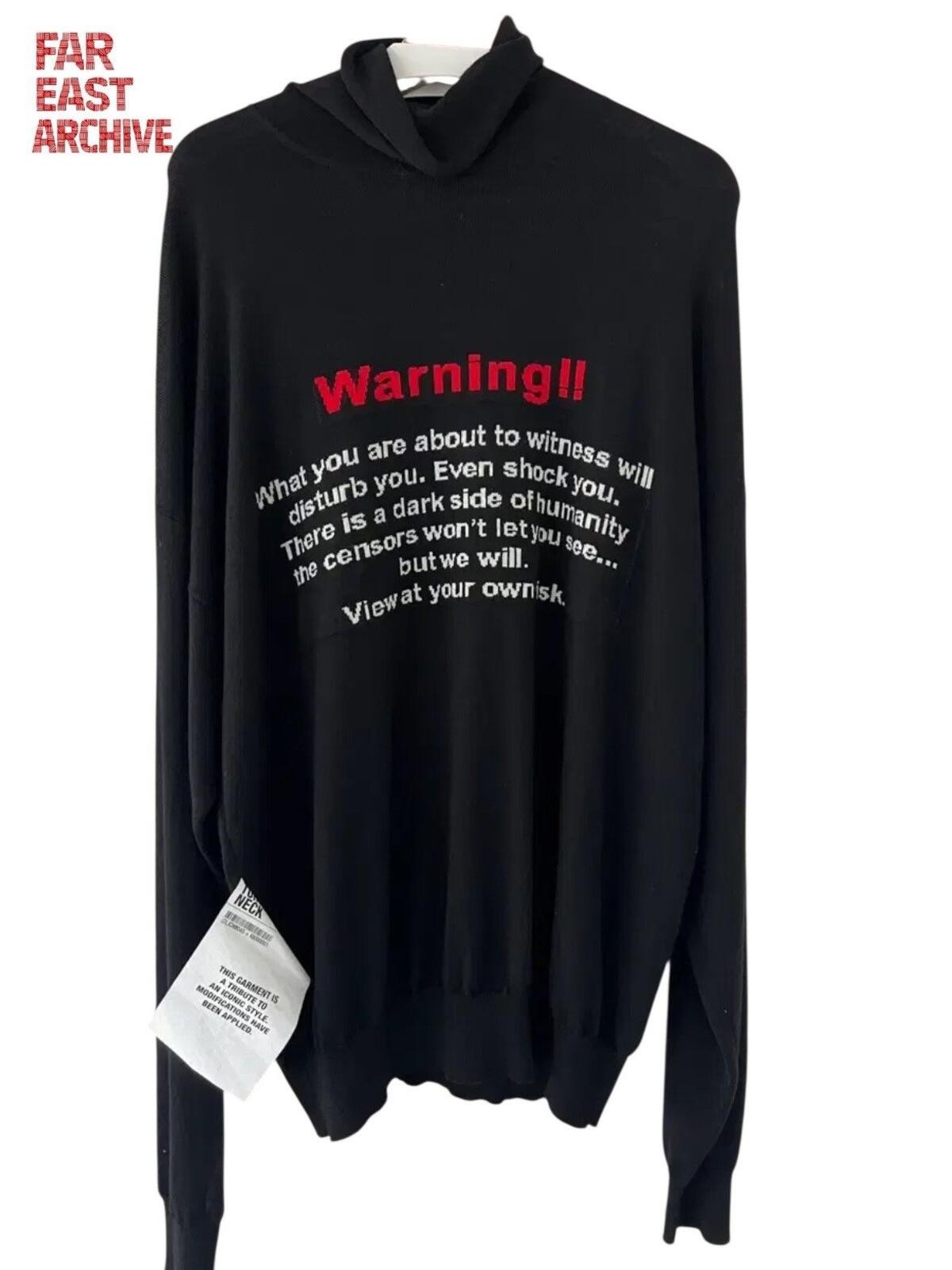 Vetements Warning Turtle Neck Sweater