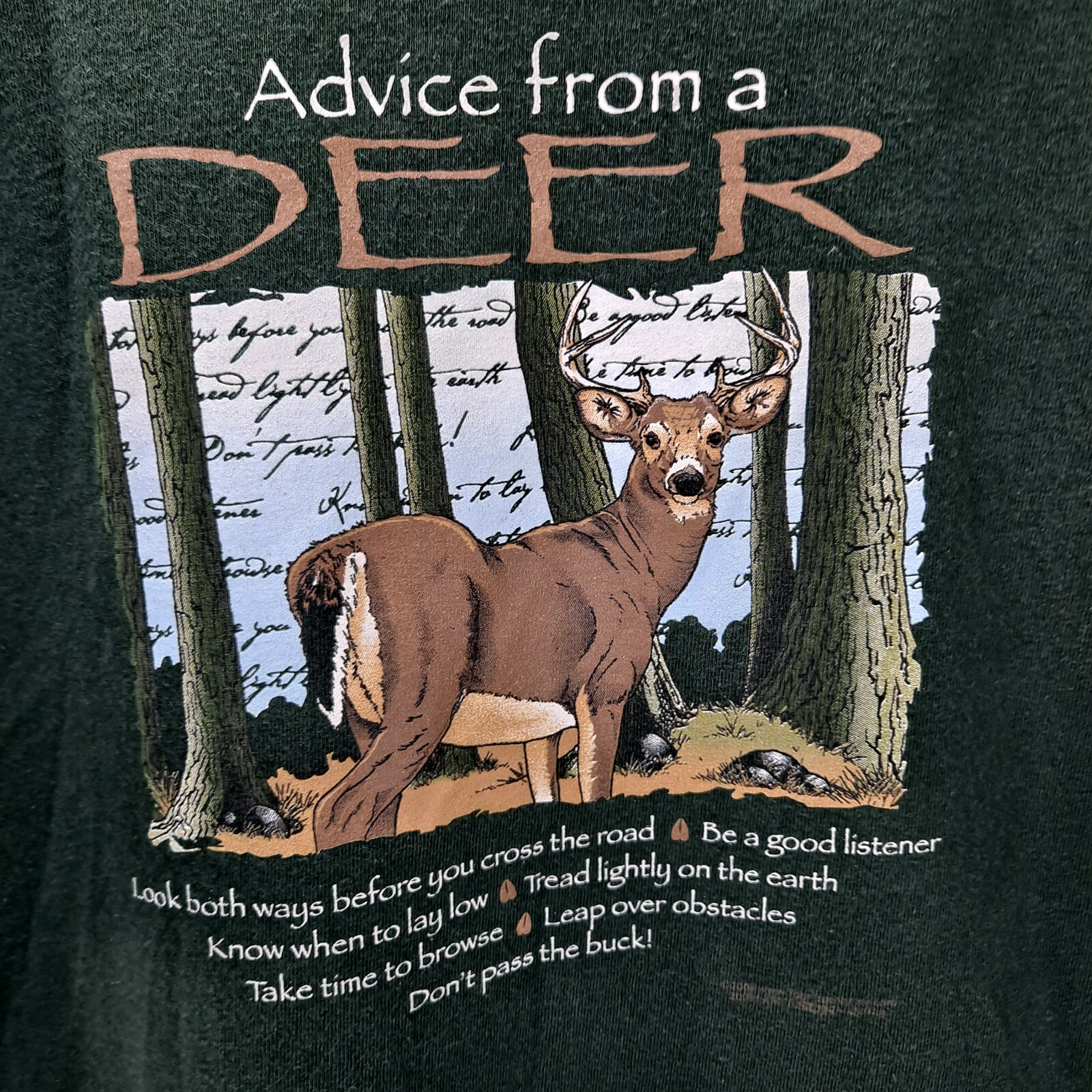 Advice from a Deer T-Shirt Size XL Buck Forest Woods hunting season hunter funny